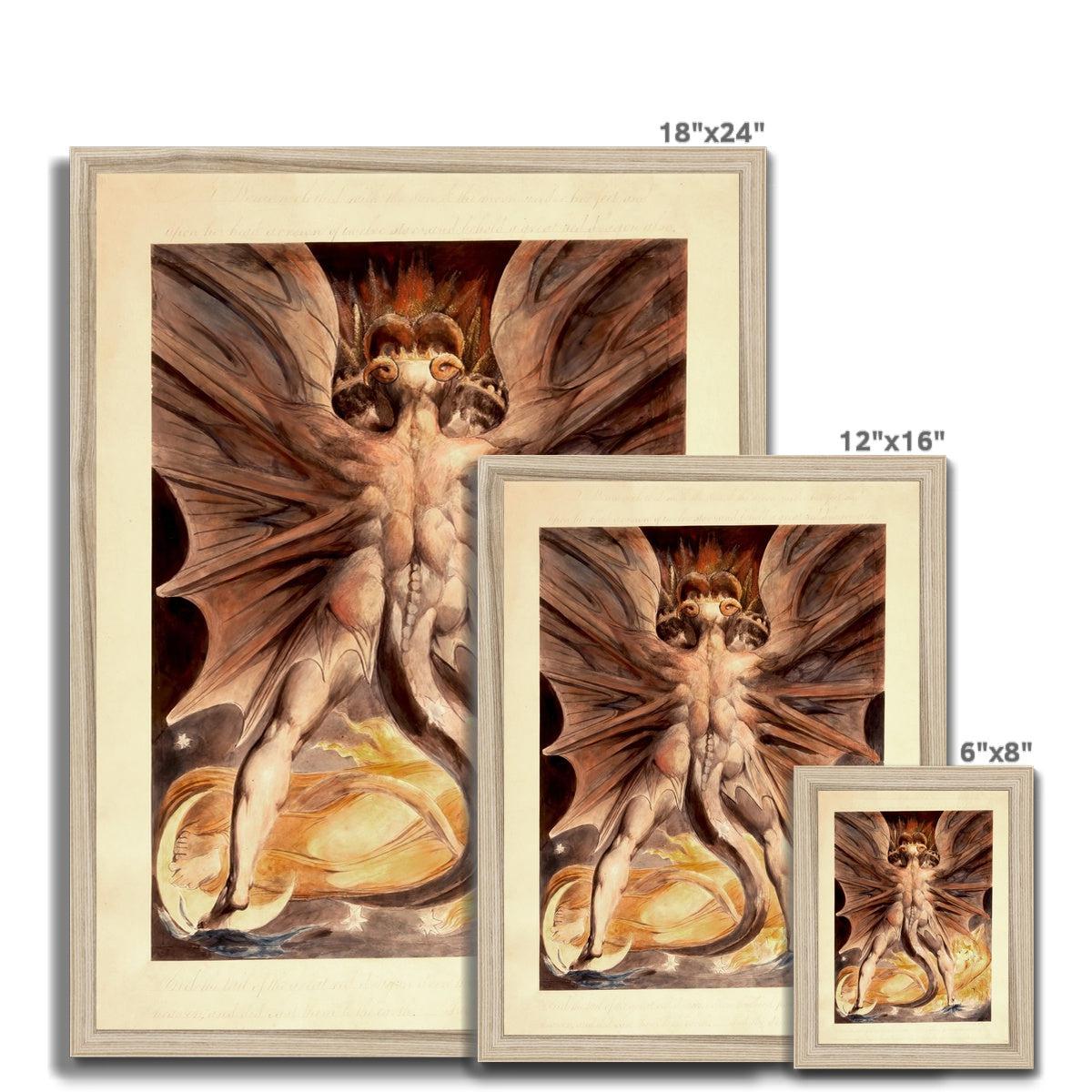 Fine art Framed Great Red Dragon and Woman Clothed In Sun | William Blake Fine Art Framed Print