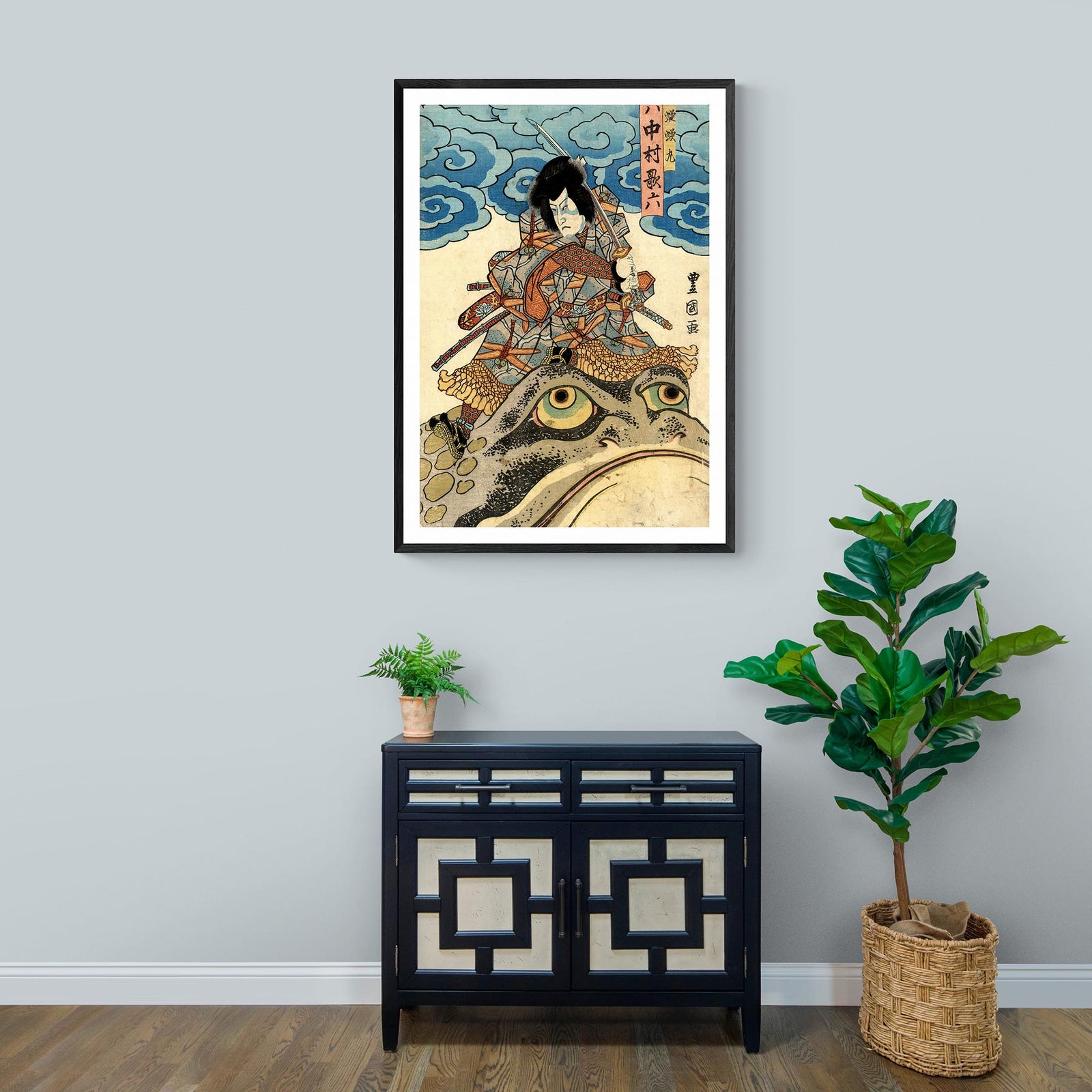 Framed Japanese Jiraiya Jiraya Giant Frog Toad Ninja Samurai Ukiyo-e Art Print