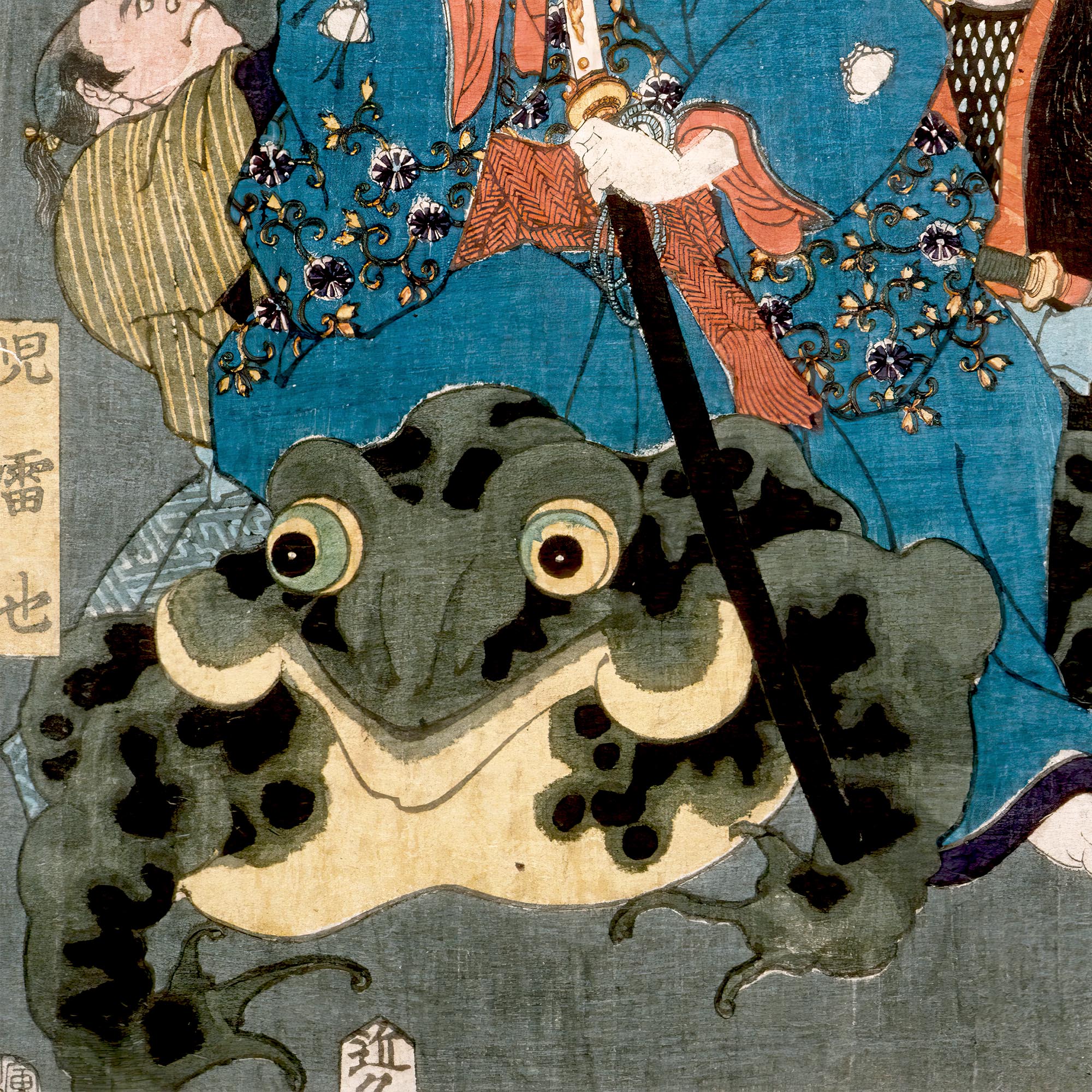 Fine art Jiraya and Frog 2023 Antique Framed Print