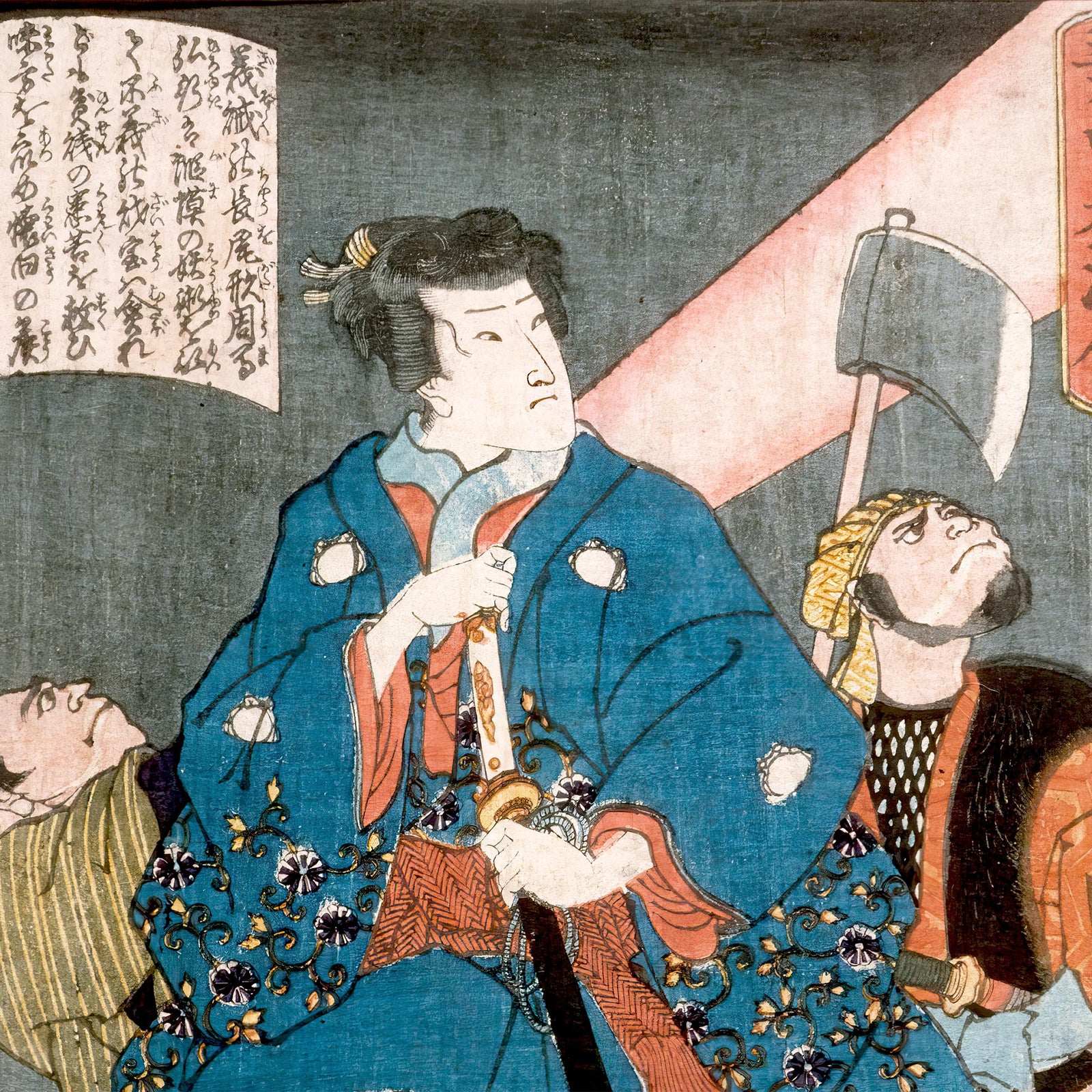 Framed Jiraya Riding a Frog | Tsukioka Yoshitoshi Japanese Edo Sorcerer Ukiyo-e Ninja Warrior Framed Art Print