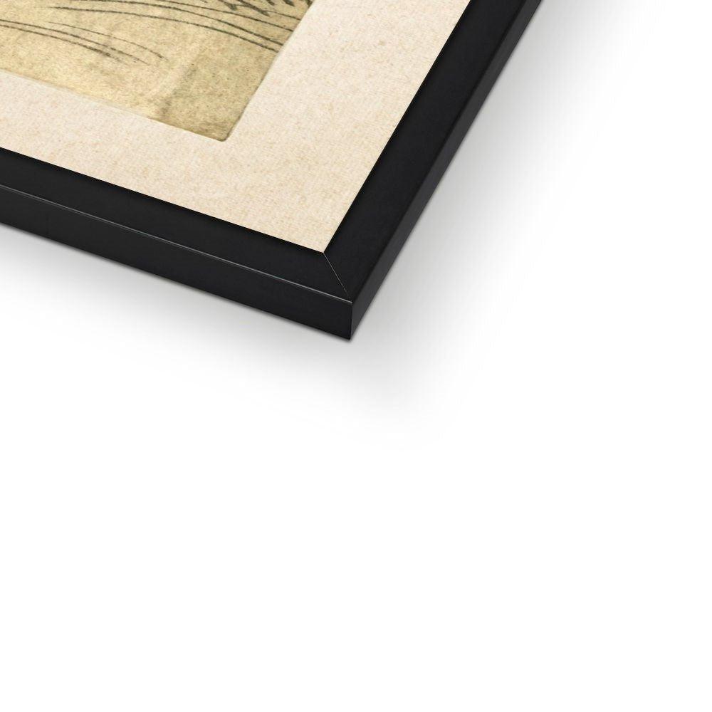 Framed Monkey and Tortoise: Hiroshige Utagawa, Antique Vintage Japanese Edo Woodblock Cute Kawaii Ape Ukiyo-e Framed Art Print.