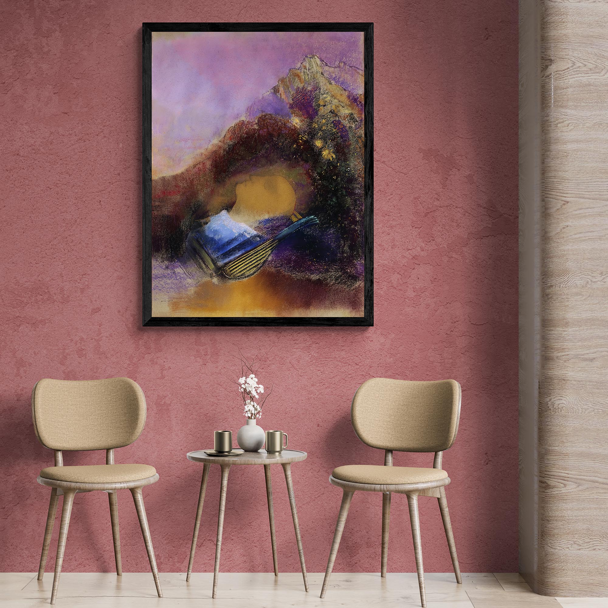 Framed Purple Orpheus | Greek Mythology Literary Tragedy | Odilon Redon Symbolist Surrealist Power of Music Framed Art Print