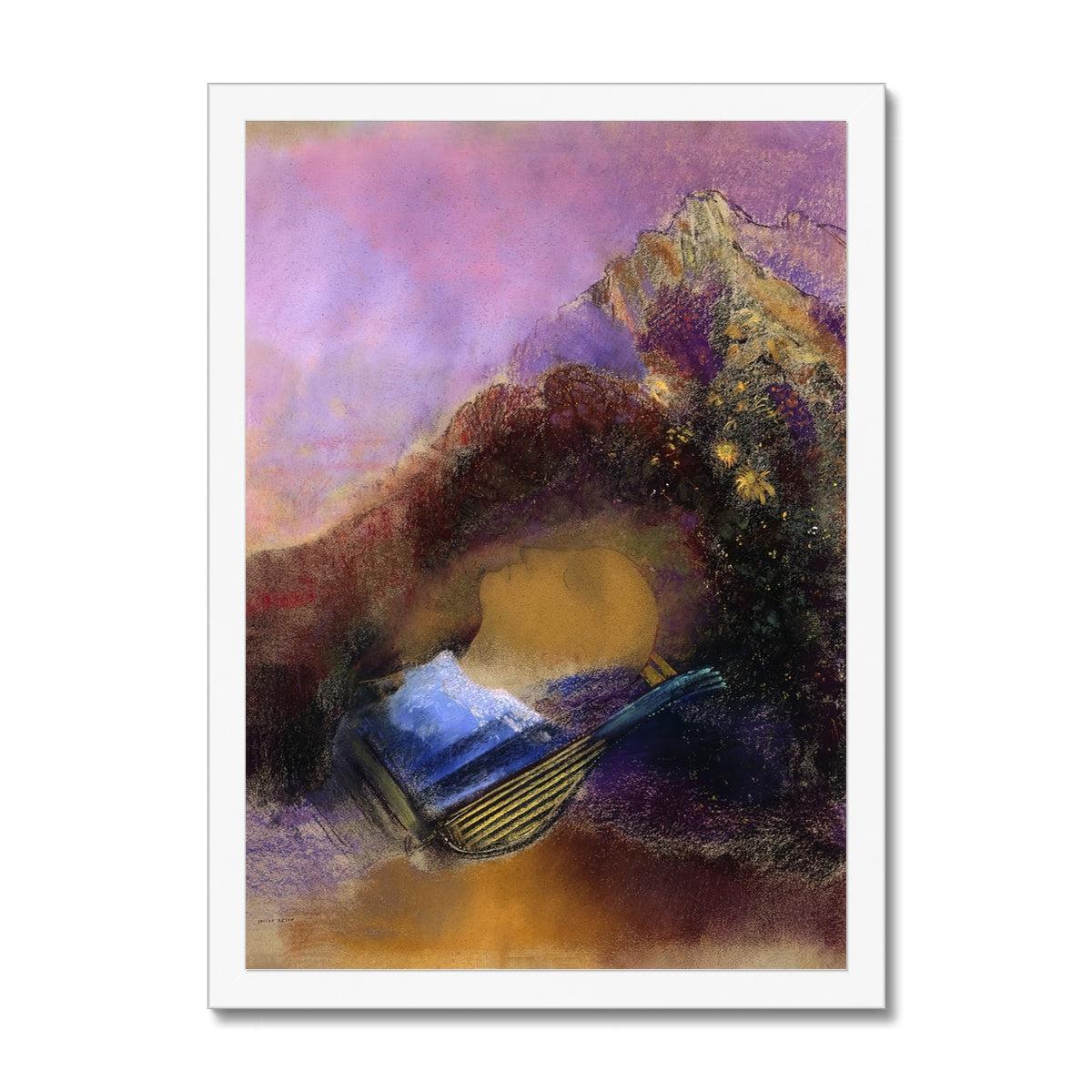 Fine art A3 Portrait / White Frame Purple Redon Framed Print