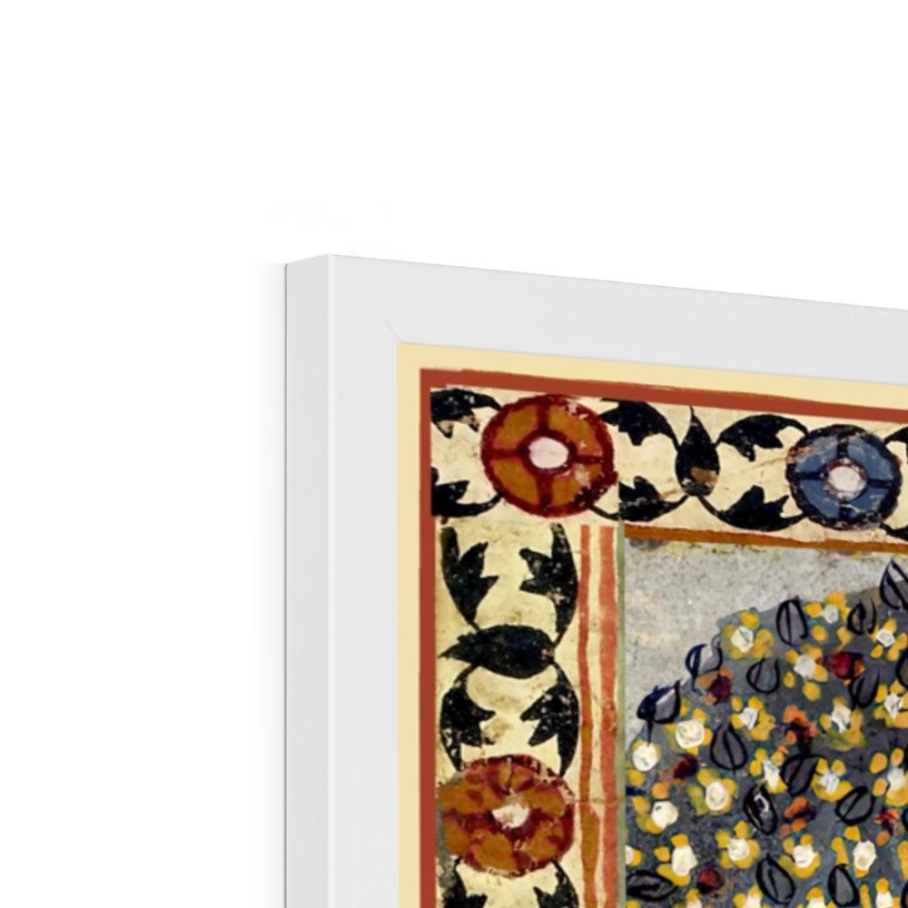 Framed Sufi Cosmology: Wonders and Oddities of Existence, Ancient Persian Codex | Arabic Illuminated Text Framed Art Print