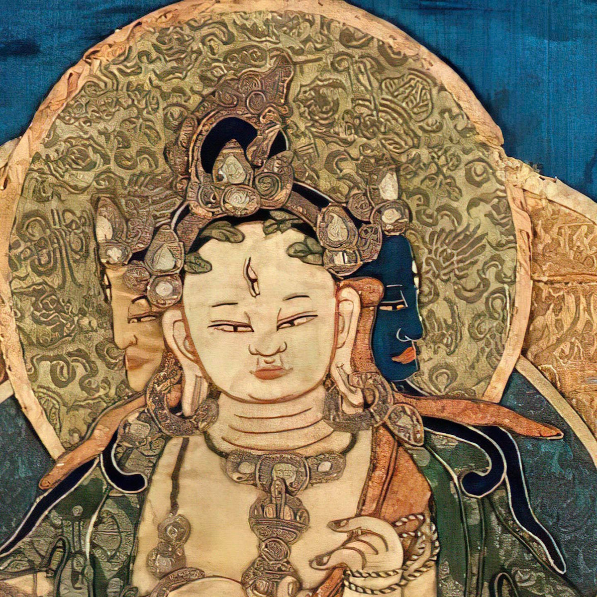 Framed Tibetan Sacred Feminist Dakini, Yogini | Thangka of Longevity and Healing | Buddhist Deity Framed Art Print