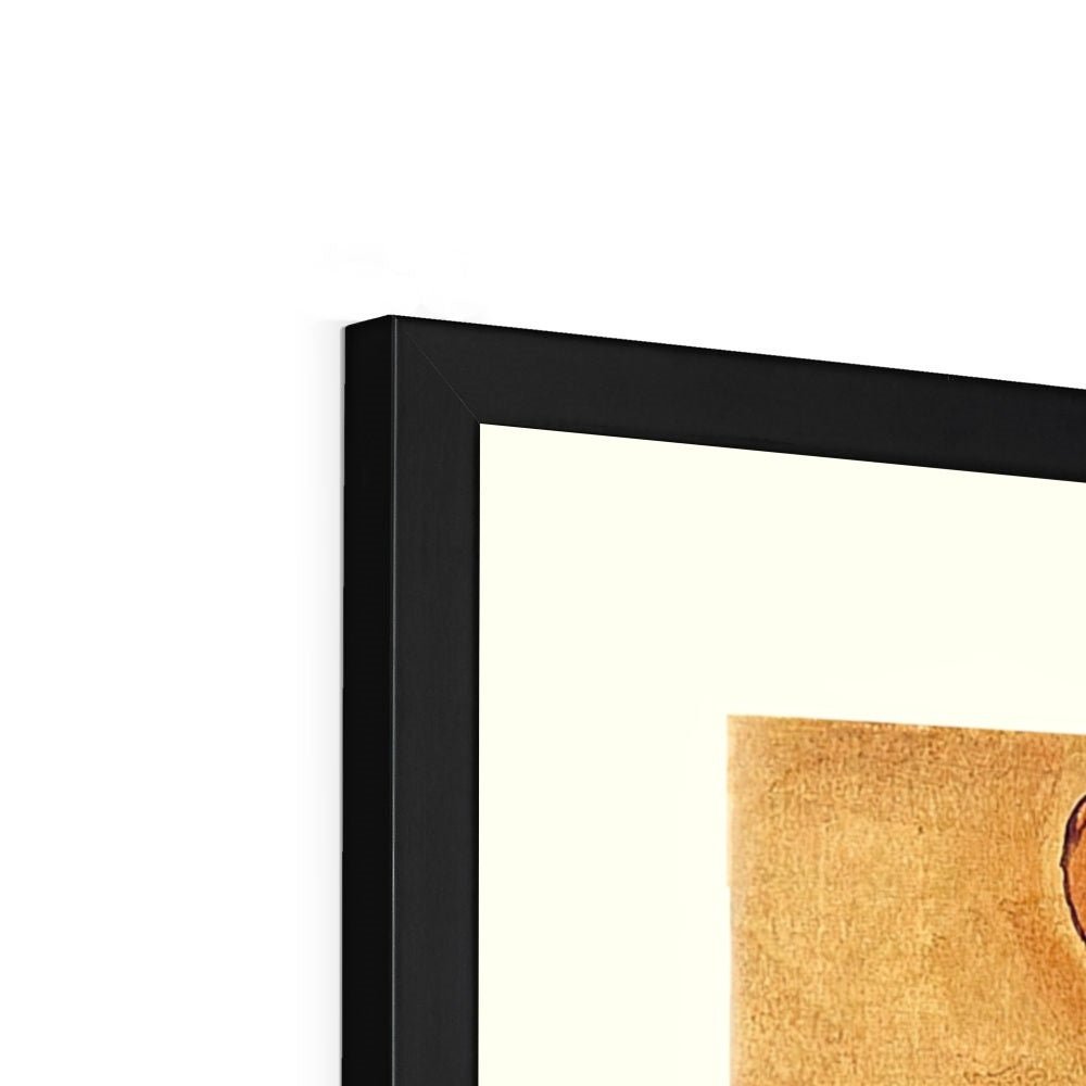 Framed Tiger Smoking a Pipe, with Magpies | Korean Minhwa Folk Art Mythology | 420, Cannabis, Hashish | Kawaii Cute Framed Print