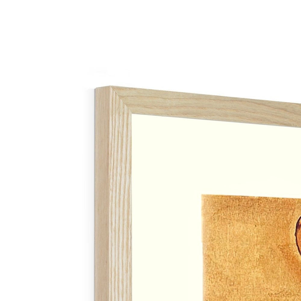 Framed Tiger Smoking a Pipe, with Magpies | Korean Minhwa Folk Art Mythology | 420, Cannabis, Hashish | Kawaii Cute Framed Print