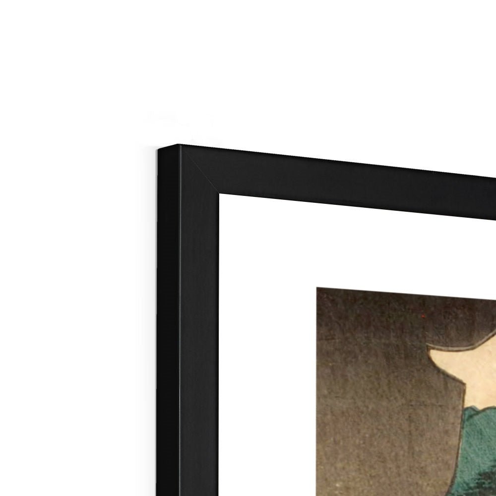 Framed Utagawa Kuniyoshi: Tiger Lion Japanese Ukiyo-e Vintage Edo Woodblock Yokai Mythology Cat Framed Art Print