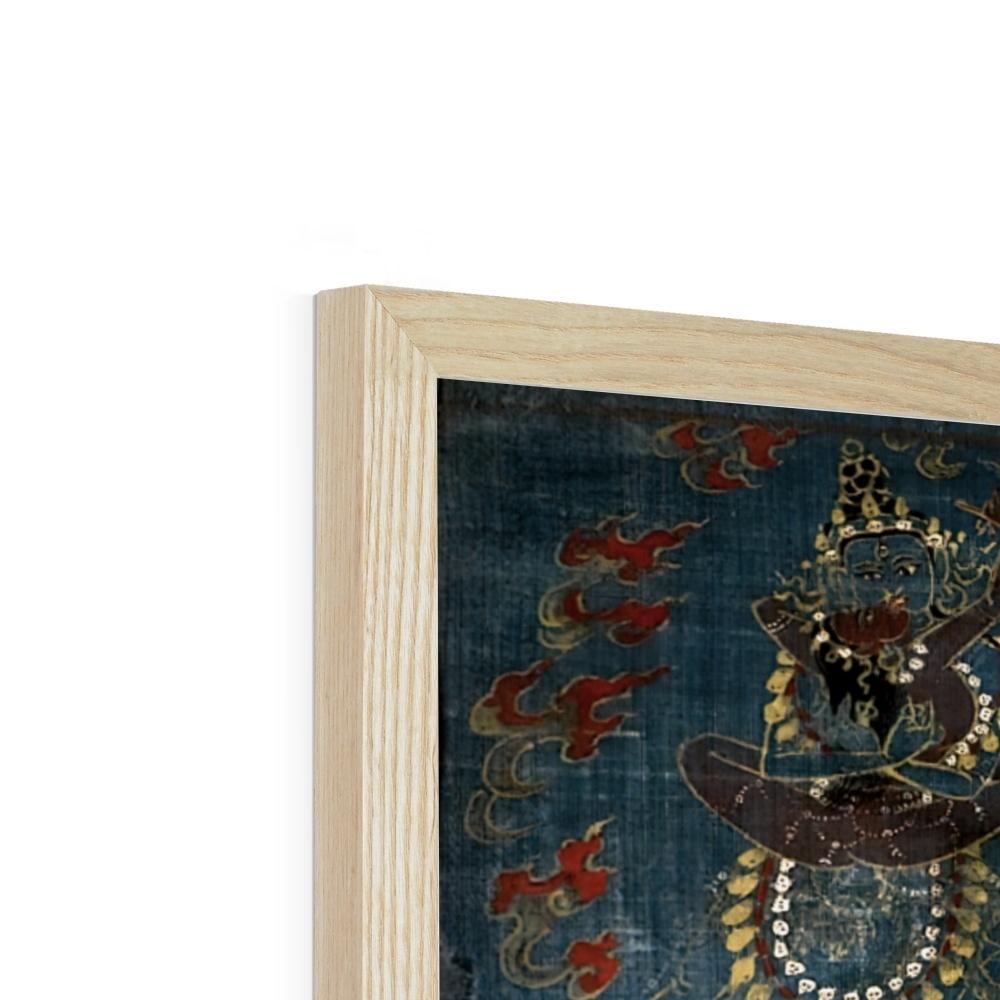 Framed Vajrapani and Consort, Tibetan, 15th-16th Century Antique Vintage Gift | Buddhist Protector Deity Thangka Boho Decor Framed Art Print