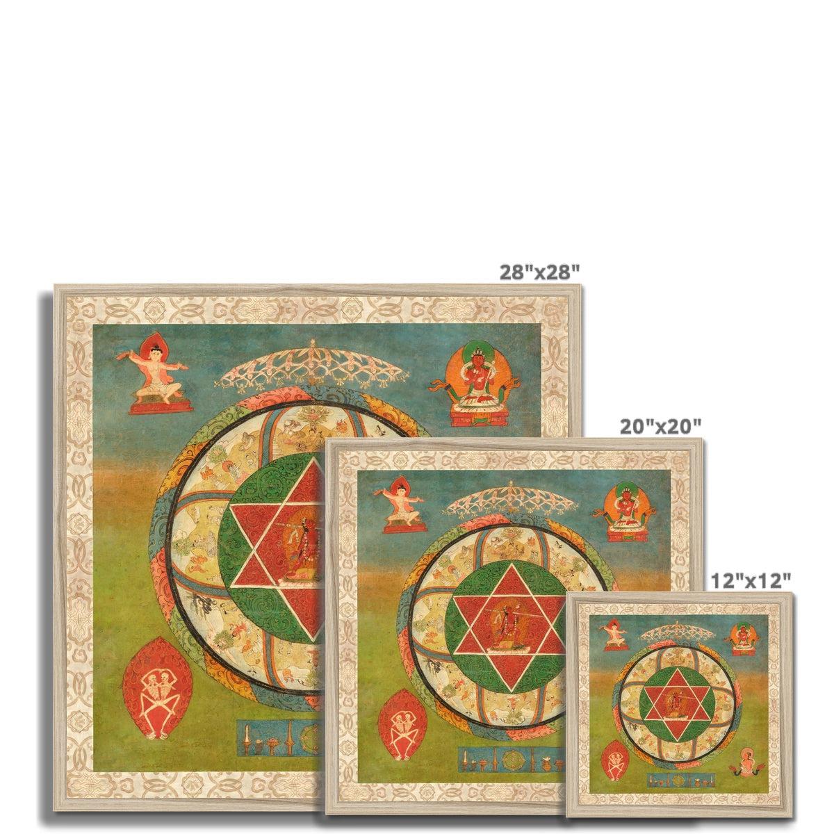 Framed Vajroayogni Shakti | Yantra of Desire Buddhist Sacred Sexuality Goddess | Hindu Yoga Vedic Indian Mythology Framed Art Print