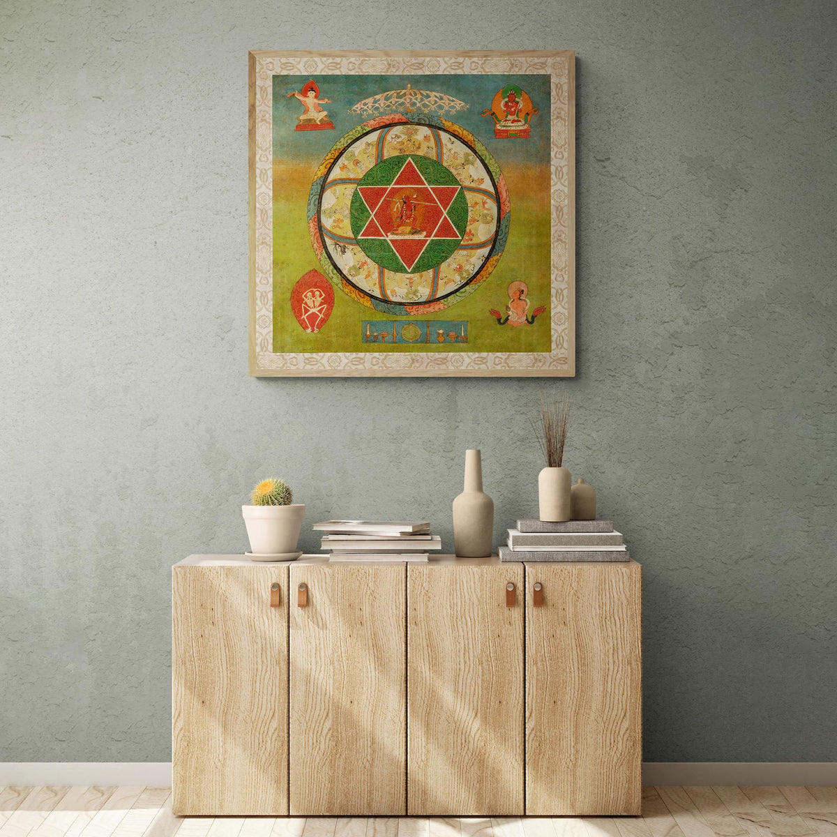 Framed Vajroayogni Shakti | Yantra of Desire Buddhist Sacred Sexuality Goddess | Hindu Yoga Vedic Indian Mythology Framed Art Print