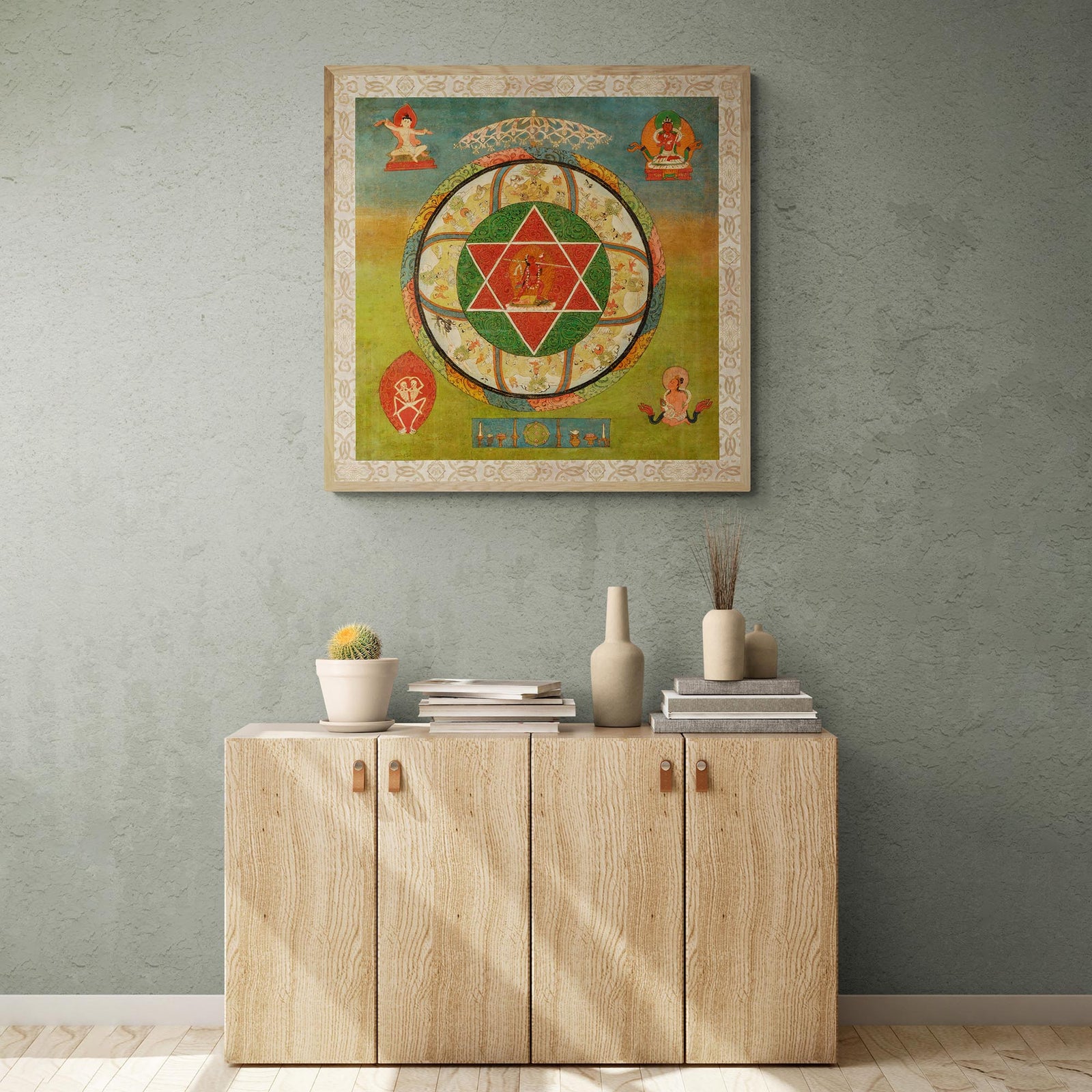 Framed Vajroayogni Shakti | Yantra of Desire Buddhist Sacred Sexuality Goddess | Hindu Yoga Vedic Indian Mythology Framed Art Print