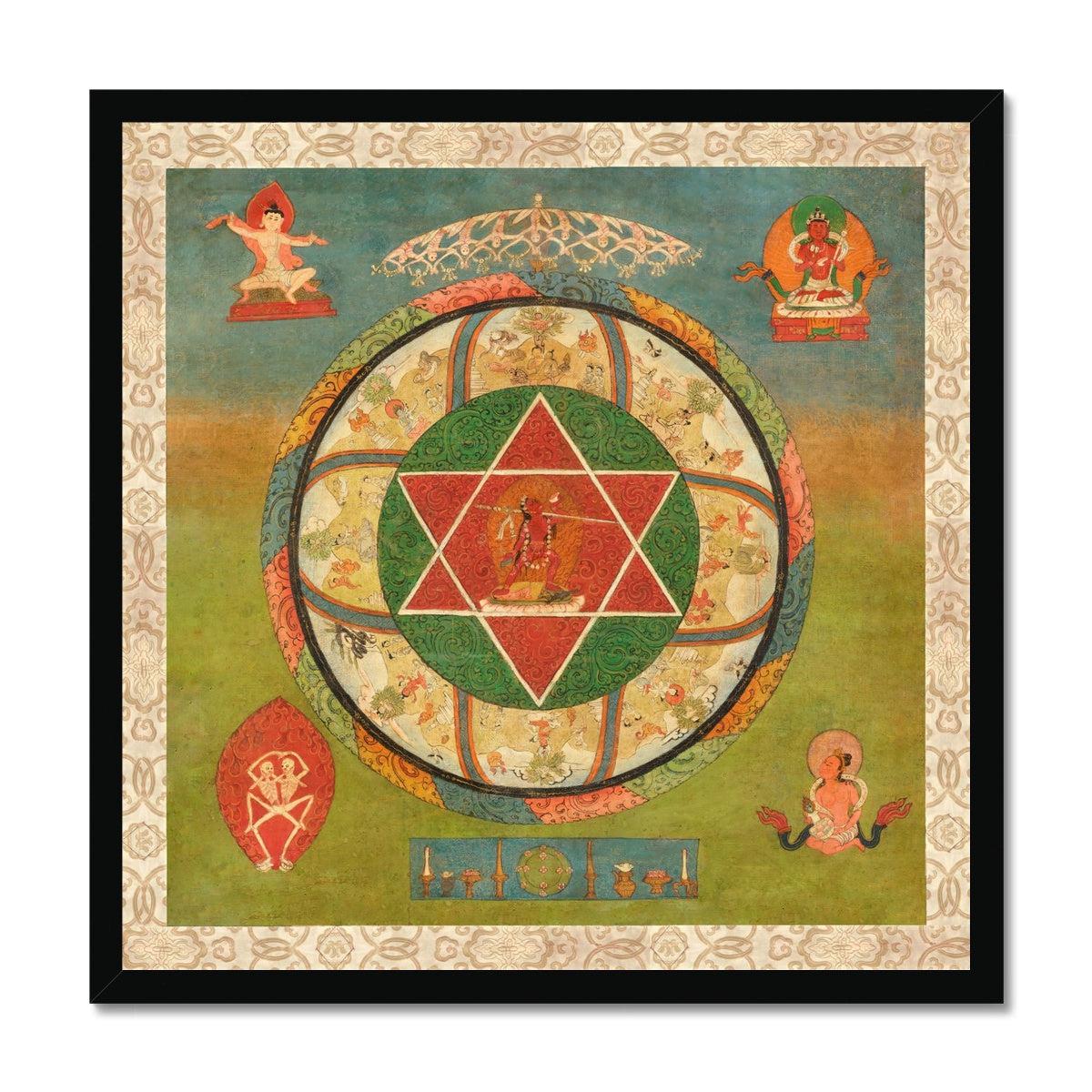 Framed Vajroayogni Shakti | Yantra of Desire Buddhist Sacred Sexuality Goddess | Hindu Yoga Vedic Indian Mythology Framed Art Print