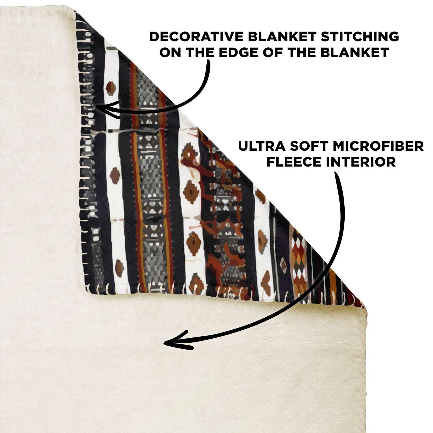 Fulani Culture Blanket Design | Sherpa Textile Fleece Blanket