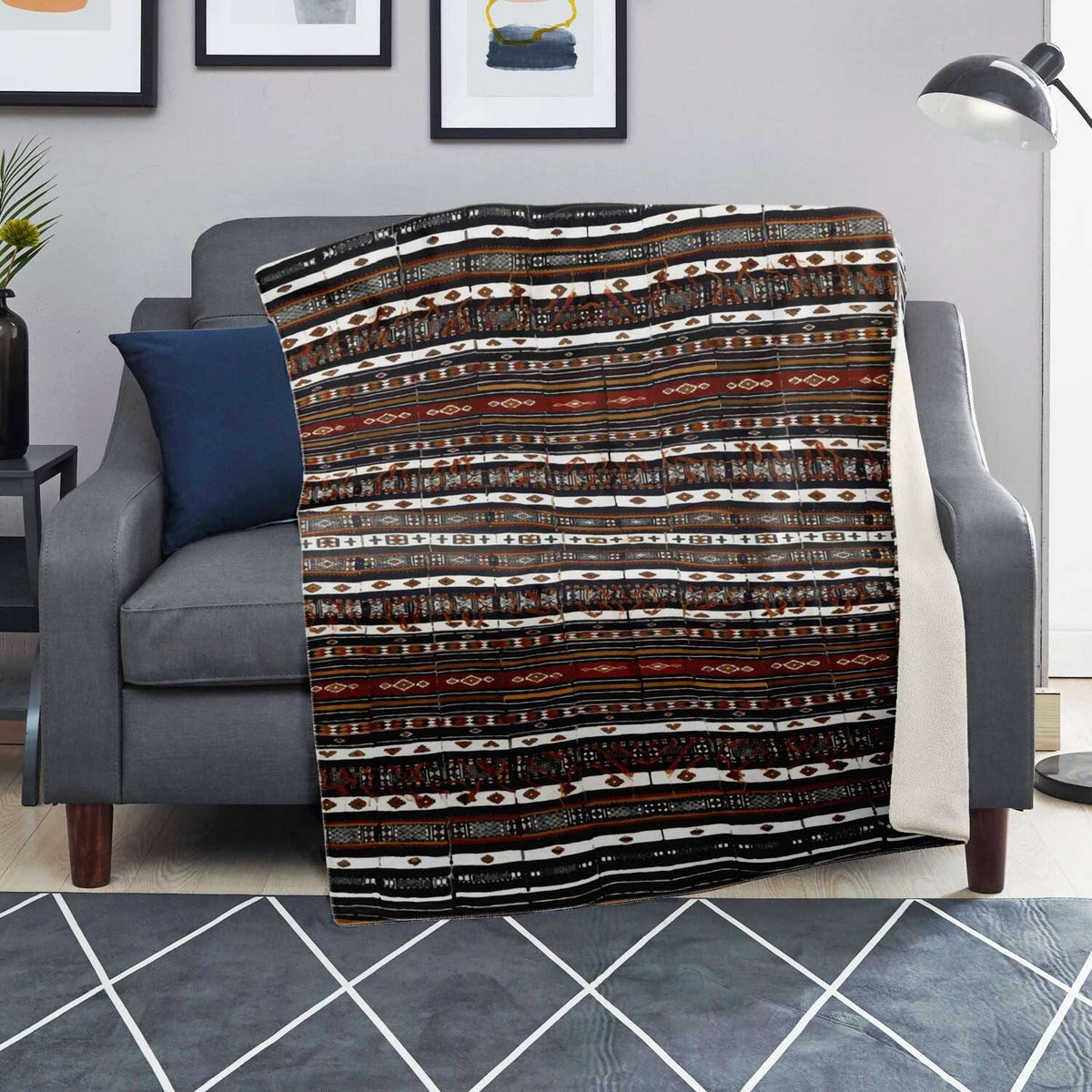 Fulani Culture Blanket Design | Sherpa Textile Fleece Blanket