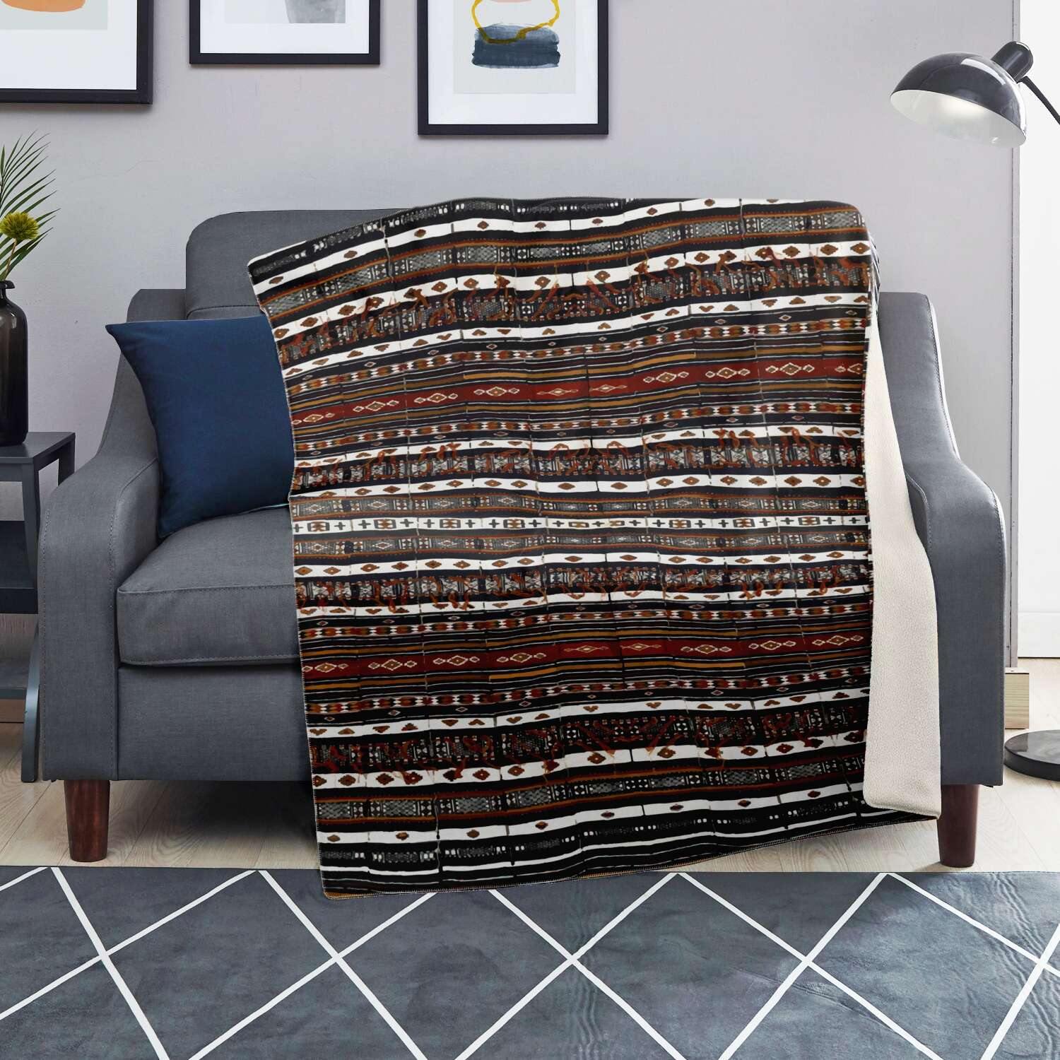 Sherpa Fleece Blanket Fulani Culture Blanket Design | Sherpa Textile Fleece Blanket