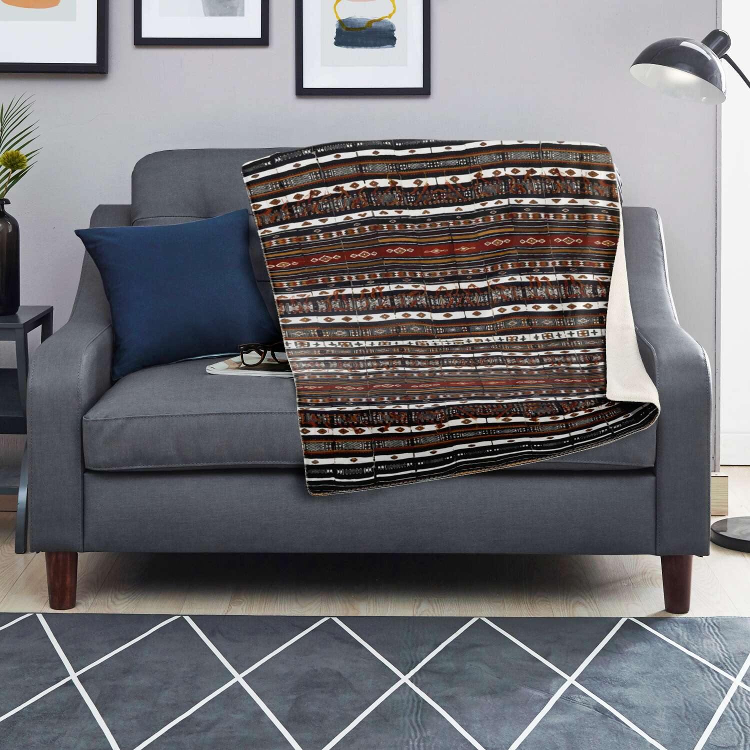 Sherpa Fleece Blanket Fulani Culture Blanket Design | Sherpa Textile Fleece Blanket
