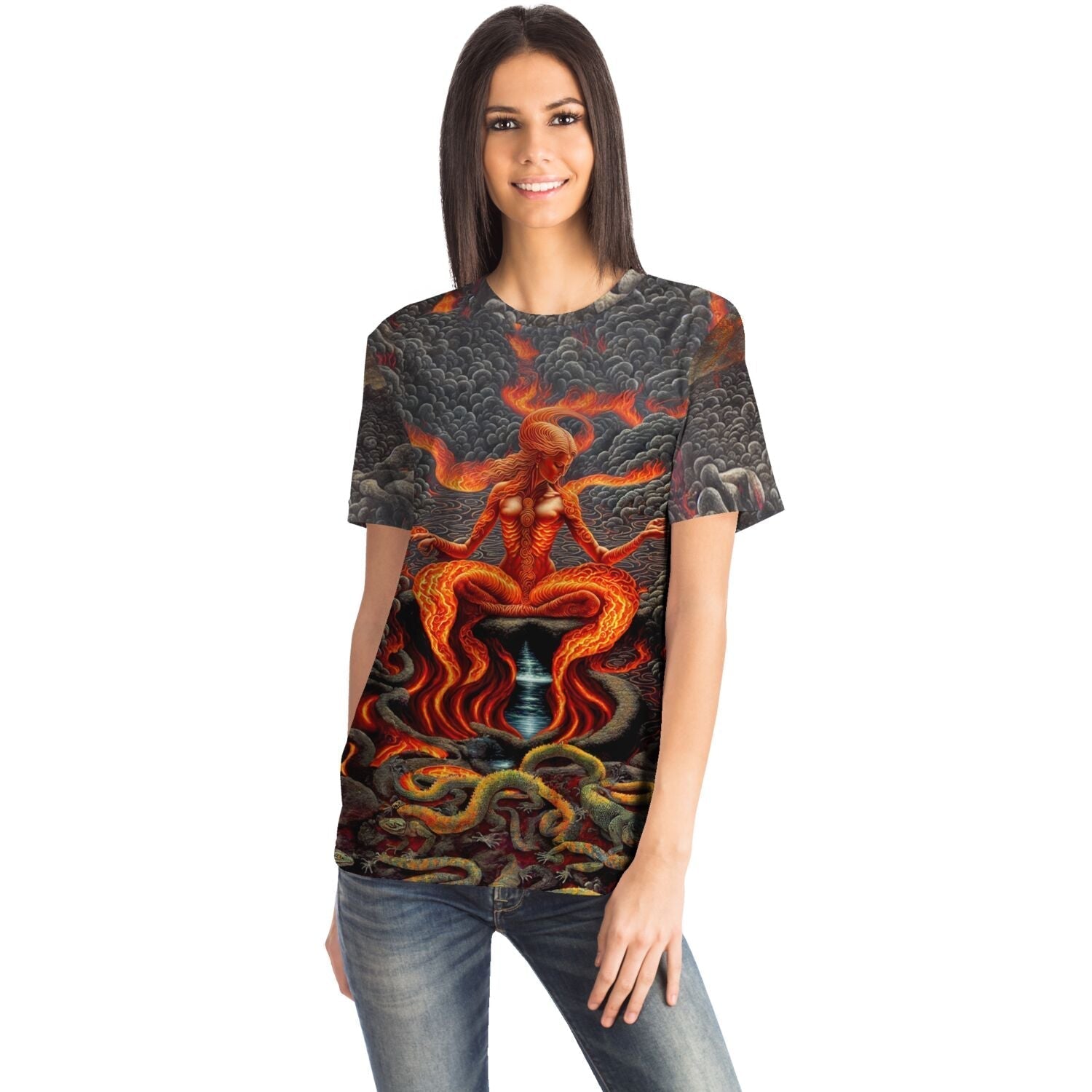 T-shirt Gaia: Elemental Goddess of Earth, Wind, Fire, Water | Mother Earth, Born out of Chaos | Empowered Woman, James Lovelock Graphic Art T-Shirt