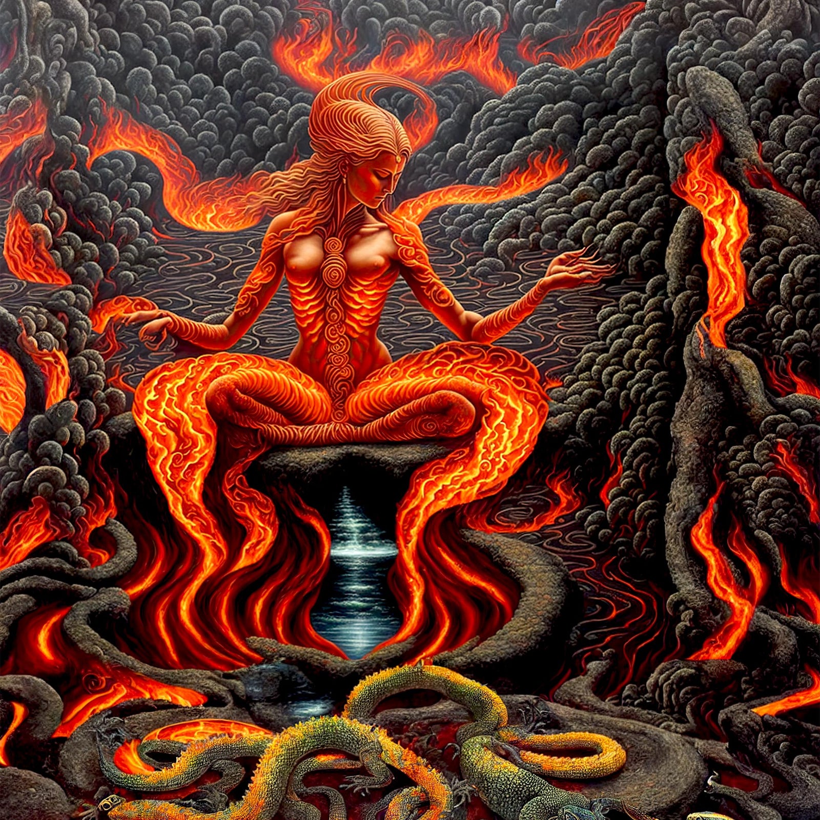 Gaia: Elemental Goddess of Earth, Wind, Fire, Water | Mother Earth, Born out of Chaos | Empowered Woman, James Lovelock Graphic Art T-Shirt