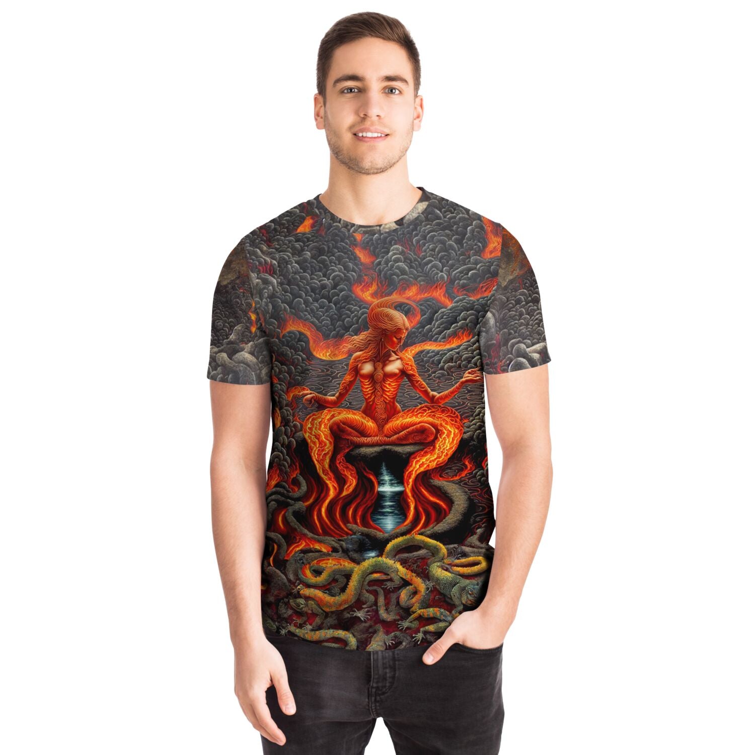 Gaia: Elemental Goddess of Earth, Wind, Fire, Water | Mother Earth, Born out of Chaos | Empowered Woman, James Lovelock Graphic Art T-Shirt