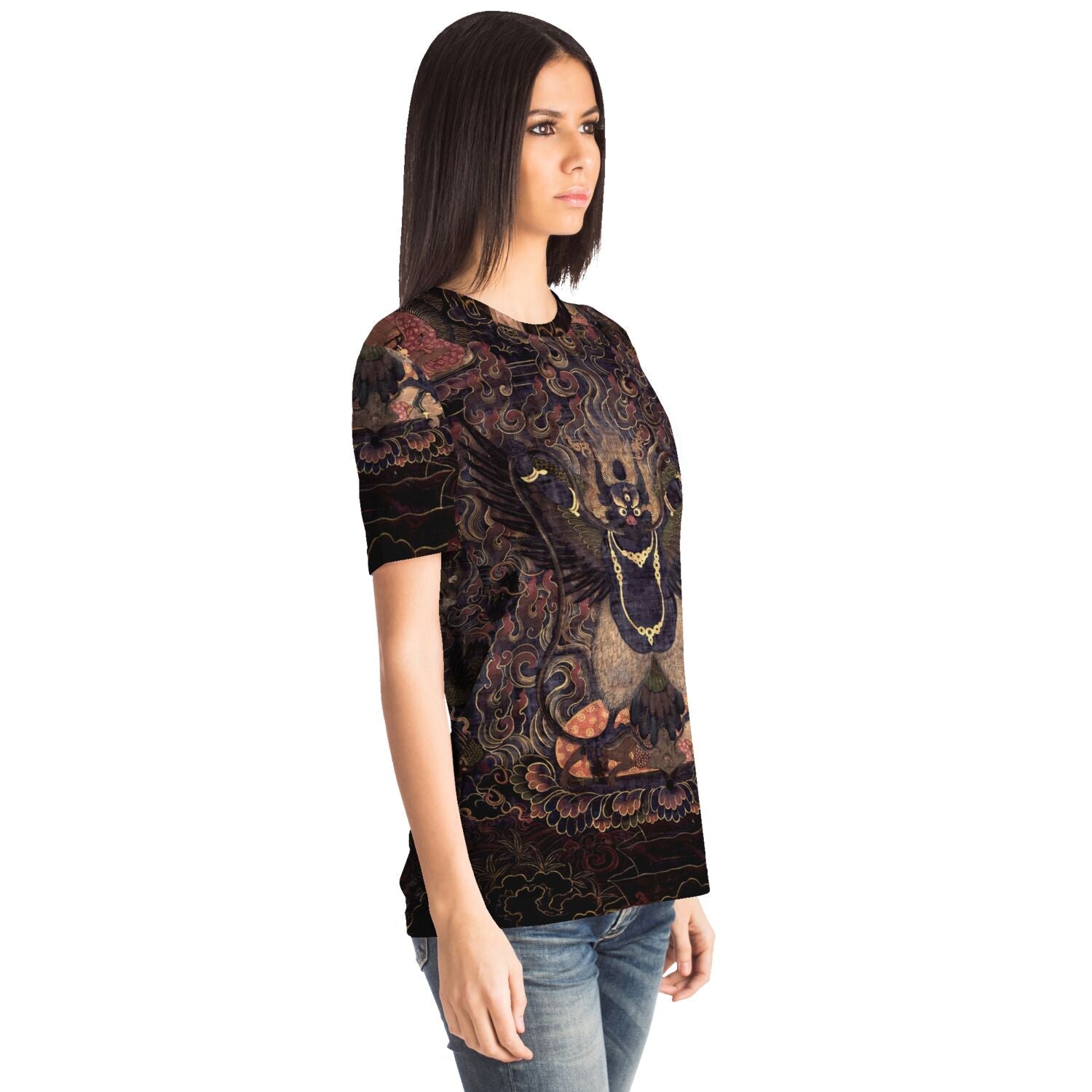 Garuda Sacred Tibetan Dharma Protector, Buddhist Deity, Vishnu Hindu Graphic Art Tee T-Shirt