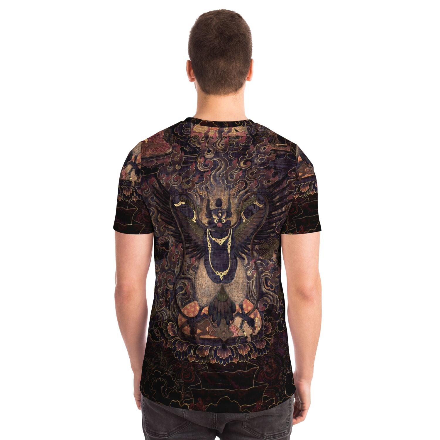 Garuda Sacred Tibetan Dharma Protector, Buddhist Deity, Vishnu Hindu Graphic Art Tee T-Shirt