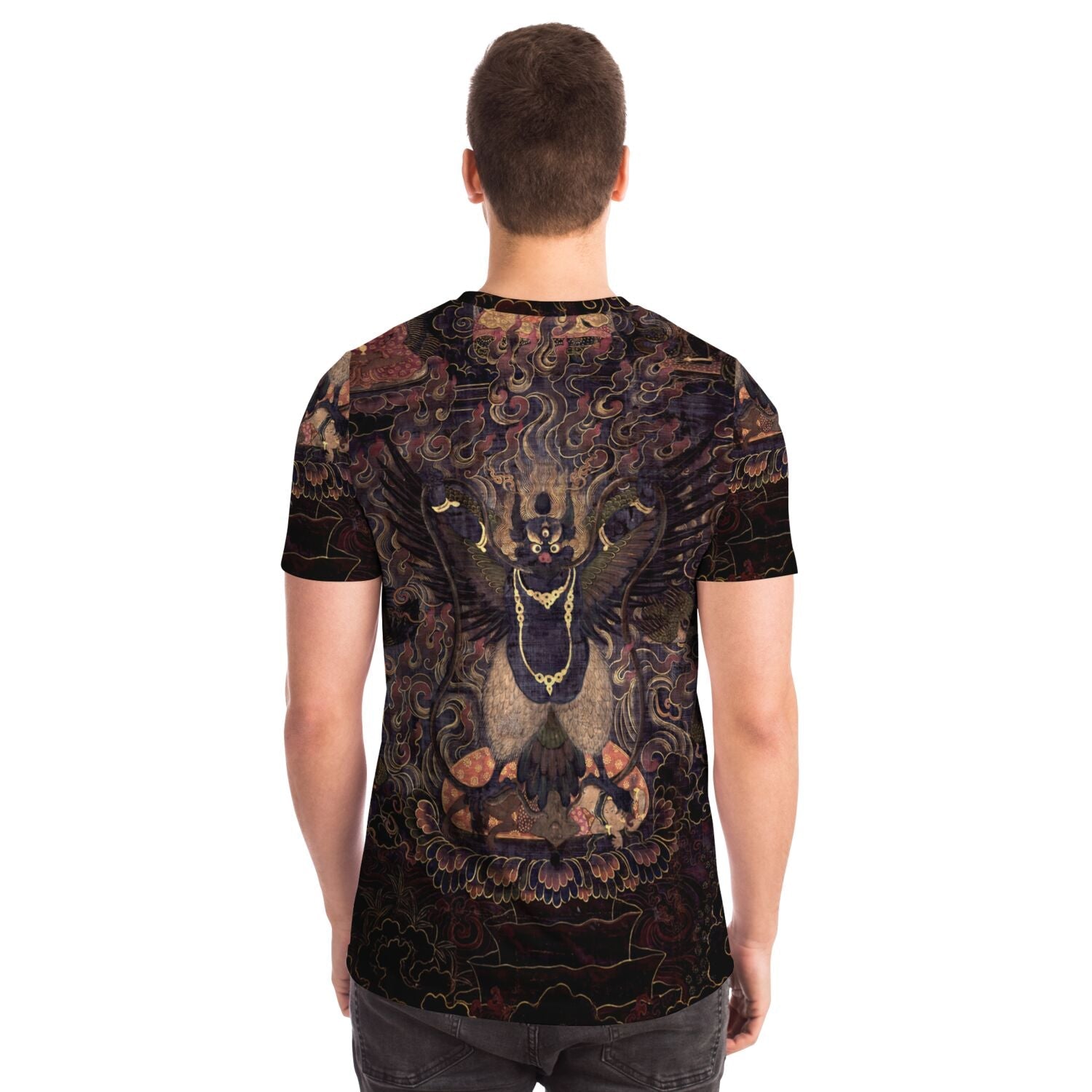 T-shirt Garuda Sacred Tibetan Dharma Protector, Buddhist Deity, Vishnu Hindu Graphic Art Tee T-Shirt