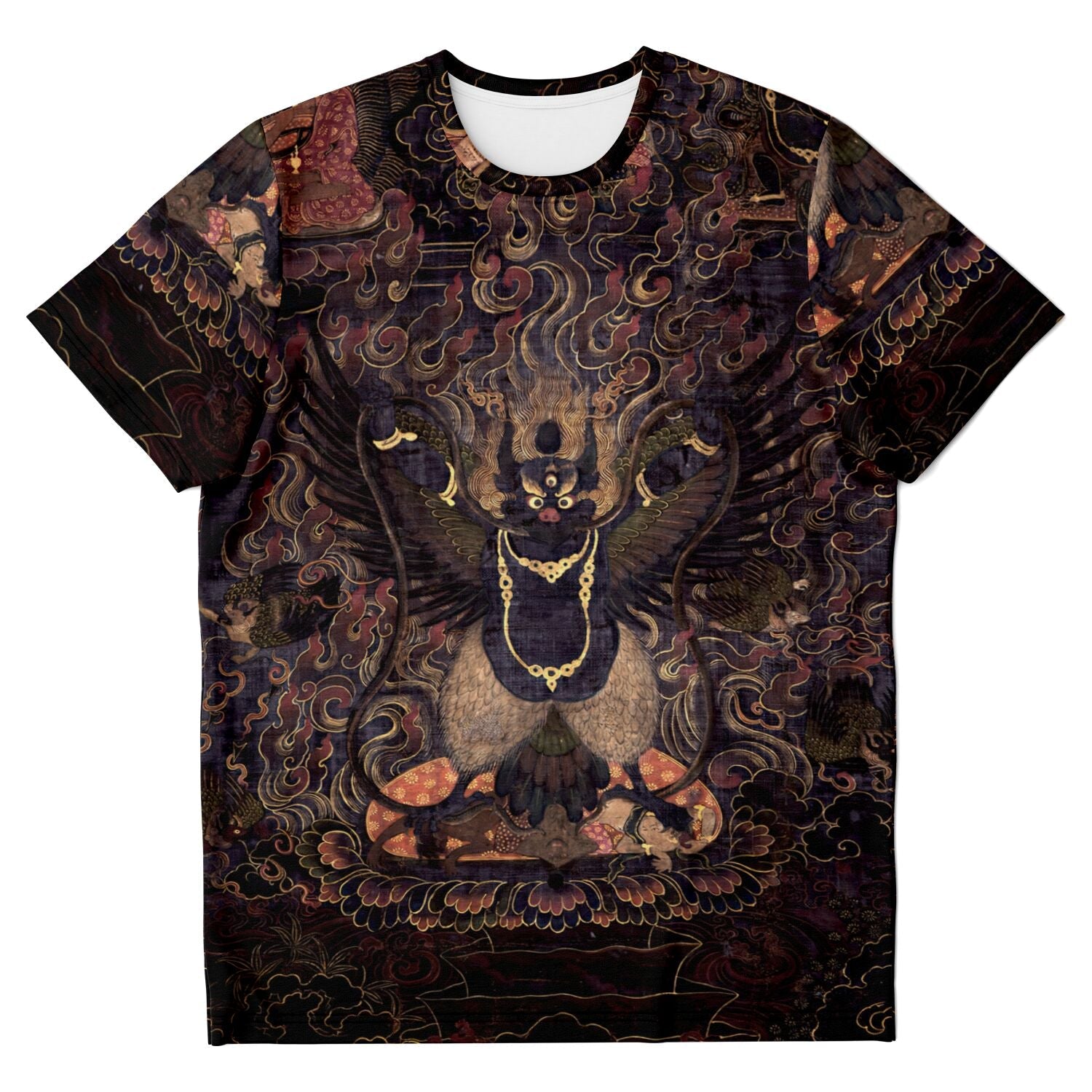 Garuda Sacred Tibetan Dharma Protector, Buddhist Deity, Vishnu Hindu Graphic Art Tee T-Shirt