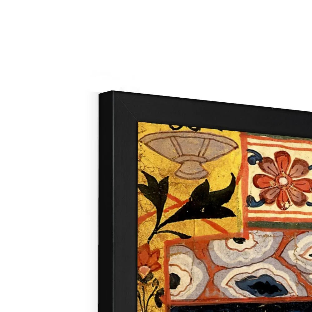 Framed Gazi Pir Crocodile Scroll Ancient Indian Art | Islamic Art, Muslim Art | Vintage Antique Sufi Alligator Framed Art Print