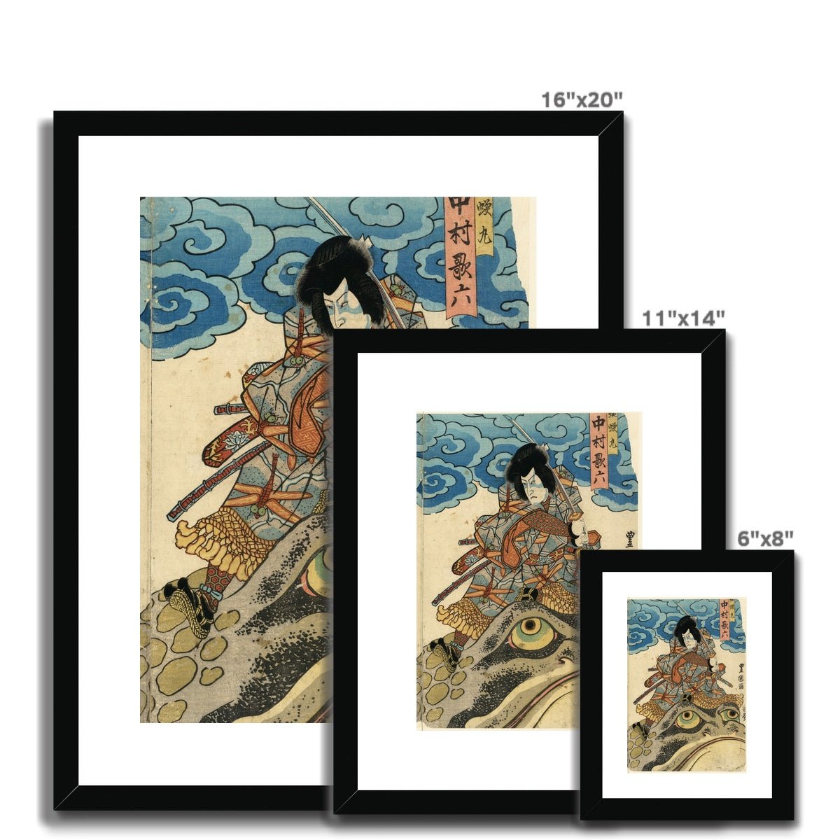 Giant Toad Ukiyoe Japanese Edo-Period Framed Print