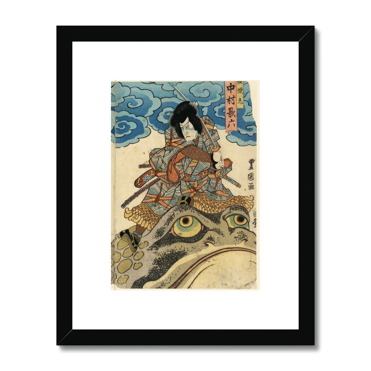 Giant Toad Ukiyoe Japanese Edo-Period Framed Print