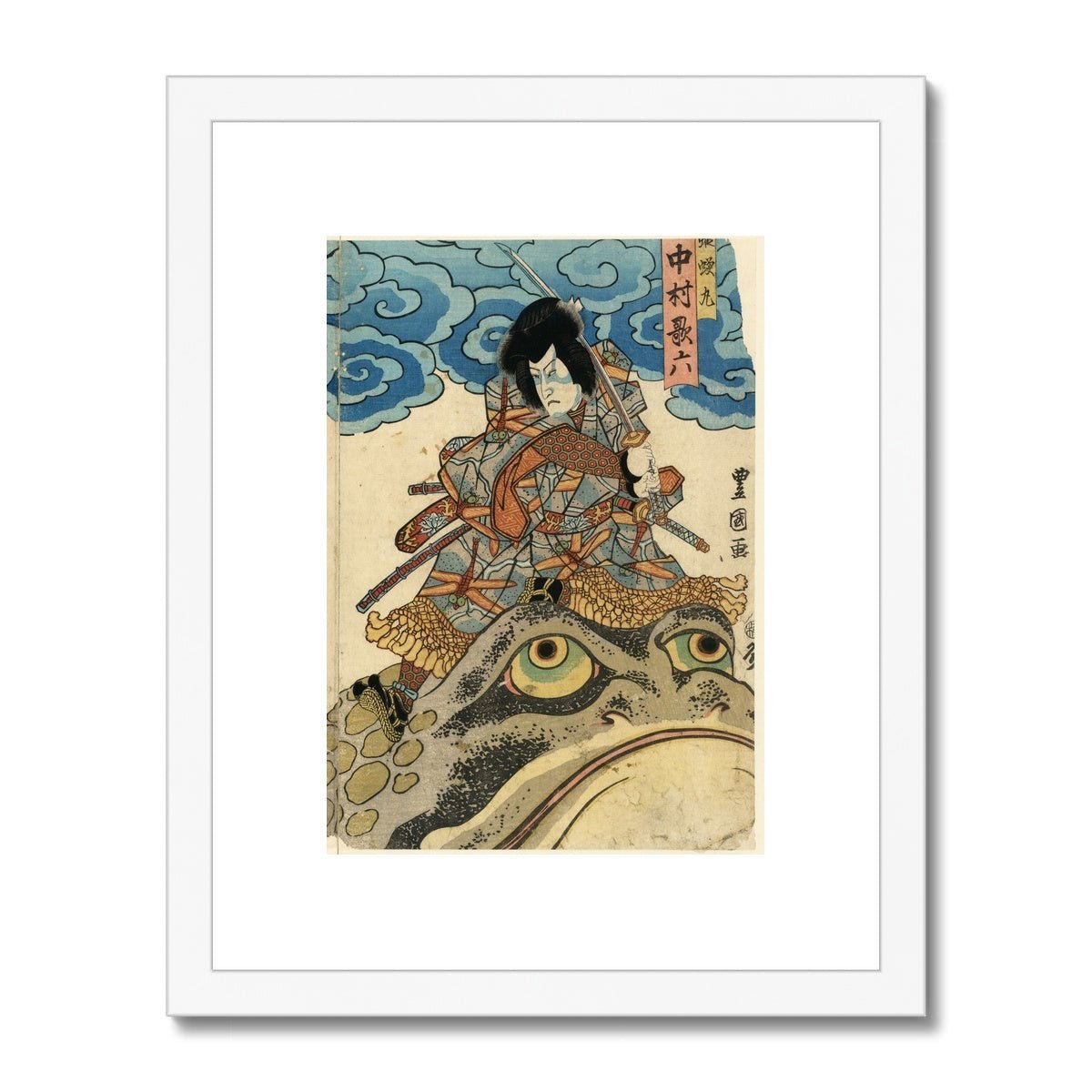 Giant Toad Ukiyoe Japanese Edo-Period Framed Print