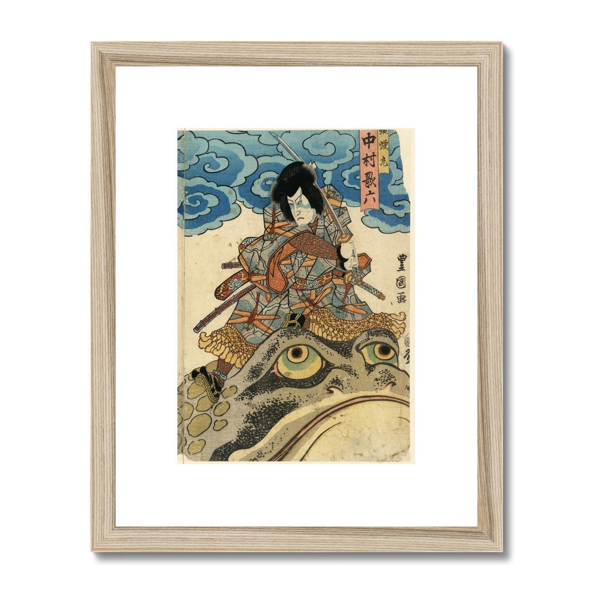 Giant Toad Ukiyoe Japanese Edo-Period Framed Print
