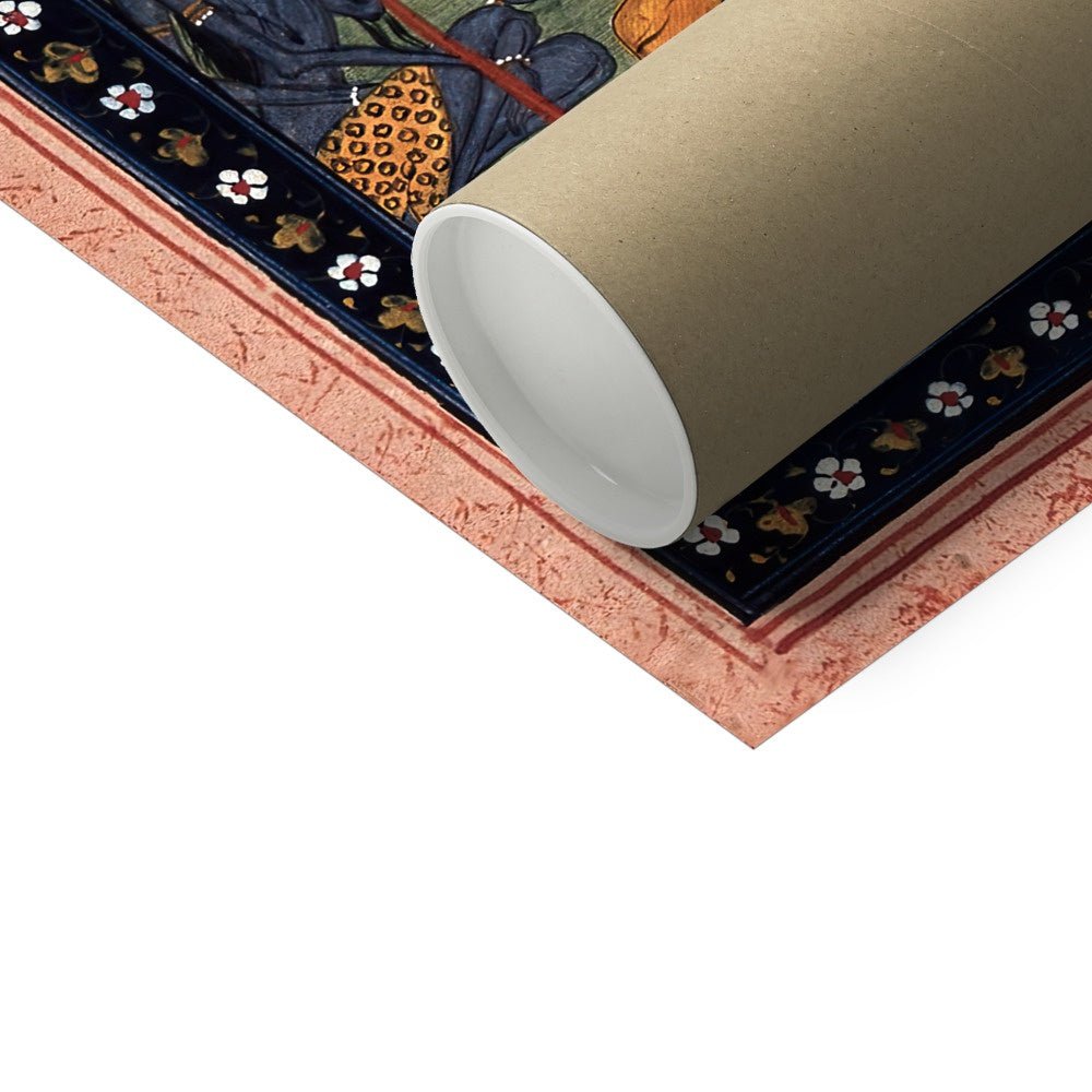 Goddess Durga, Shakti, Defeats Demon Mahishasura | Vintage Hindu Mythology Folklore | Yoga Studio Devotional Fine Art Print