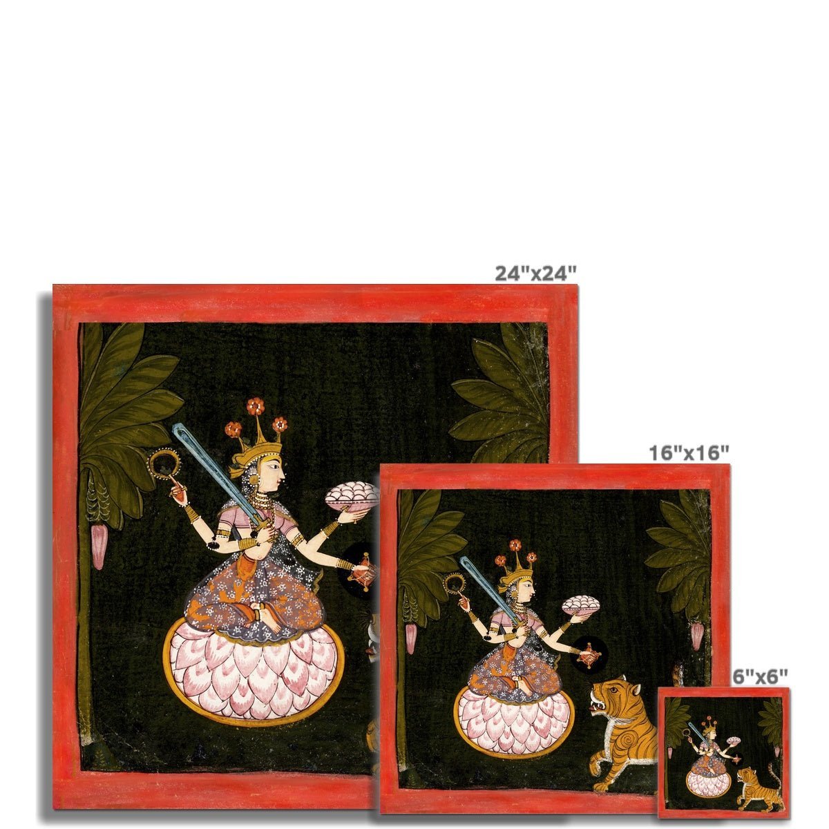 Fine art Goddess Mangala | Hindu Deity of Wealth and Prosperity | Divine Feminine Art | Vintage Indian Fine Art Print