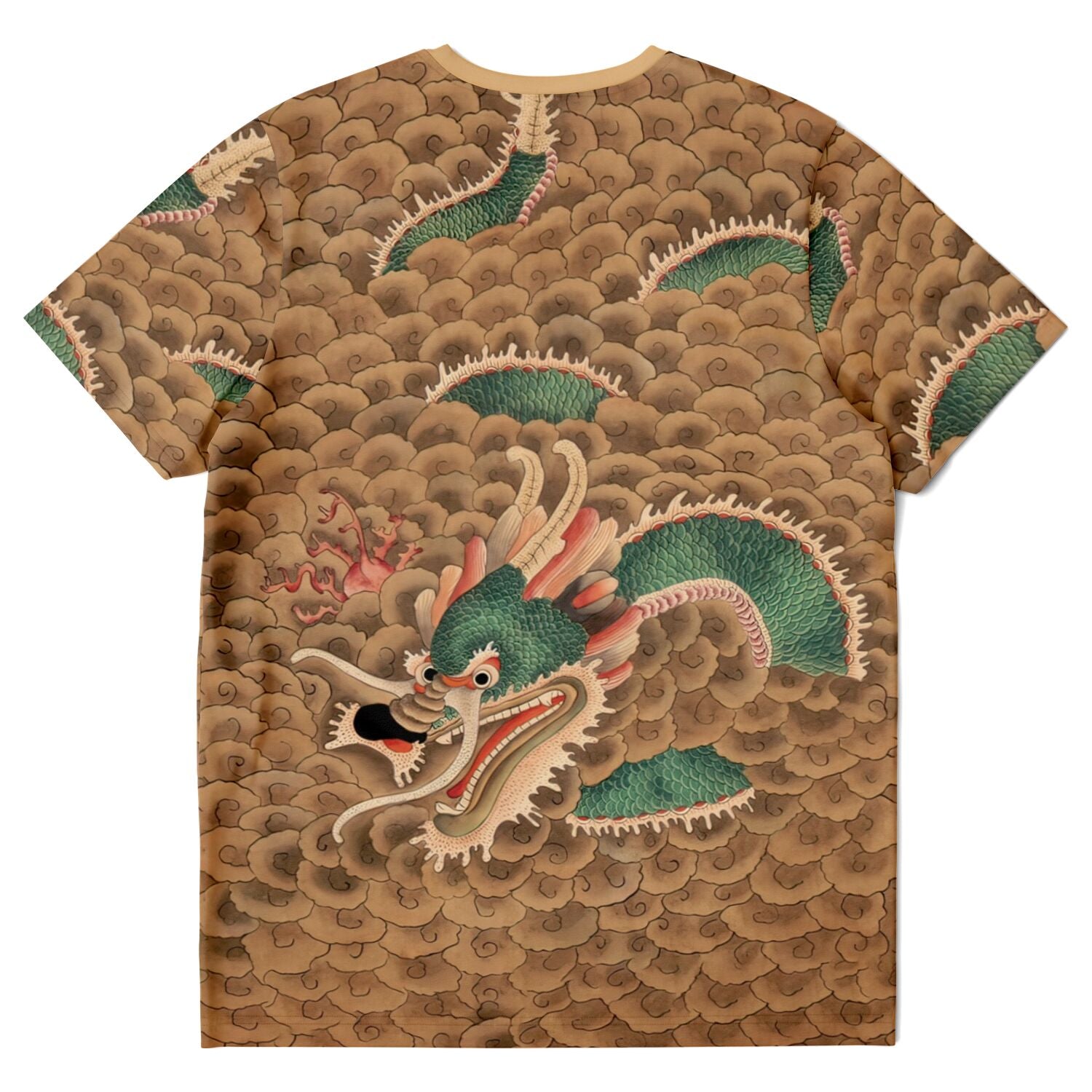 Green Dragon Yong | Nature and Harmony | Korean Serpent Deity, Asian Folklore Snake Mythology Vintage All-Over Print TShirt