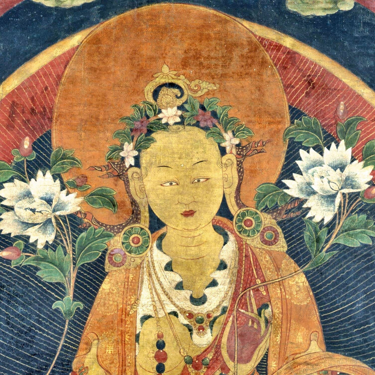 Green Tara (Khadiravani) Tibetan Buddhist Mythology Yogini Heaing Wisdom Deity Dakini Compassion Thangka Fine Art Yoga Print with Hangar