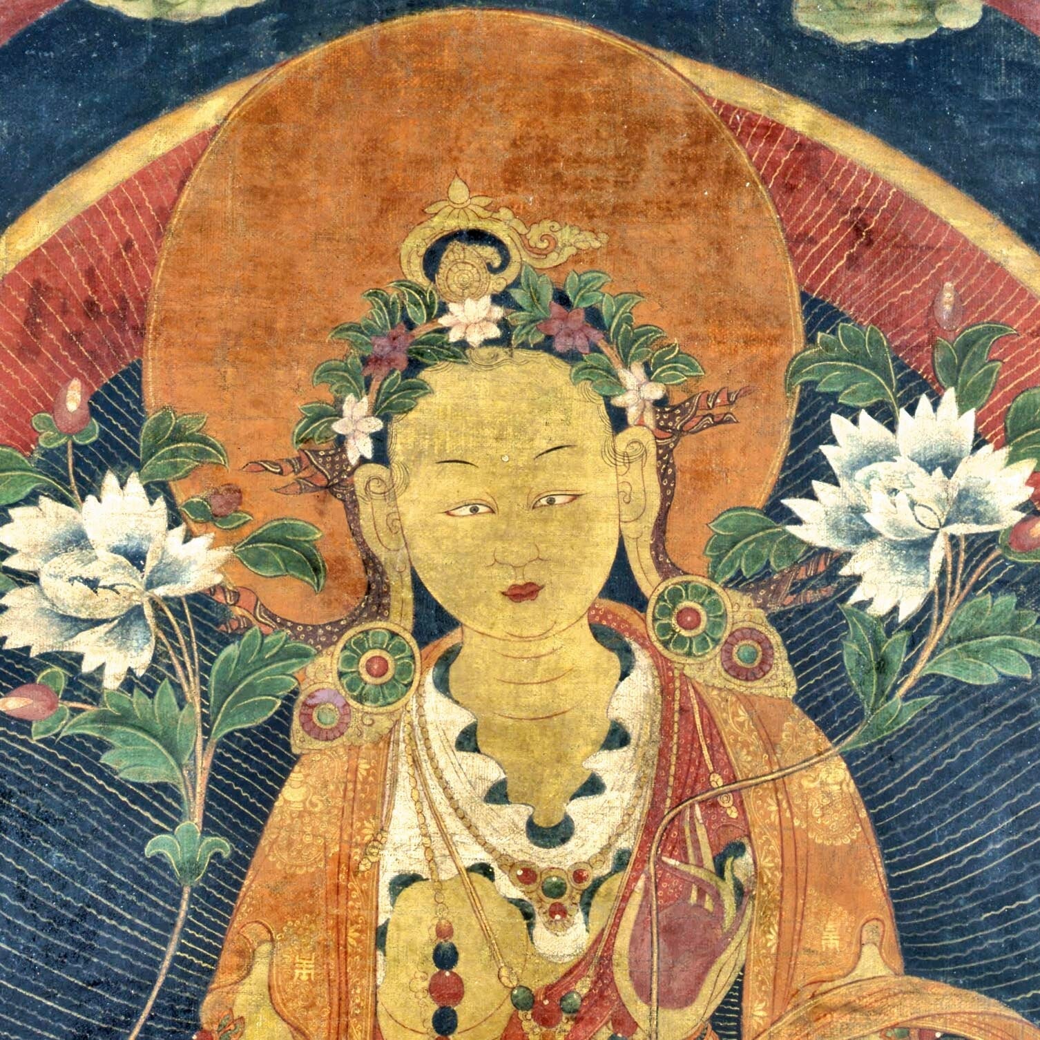 Green Tara (Khadiravani) Tibetan Buddhist Mythology Yogini Heaing Wisdom Deity Dakini Compassion Thangka Fine Art Yoga Print with Hangar