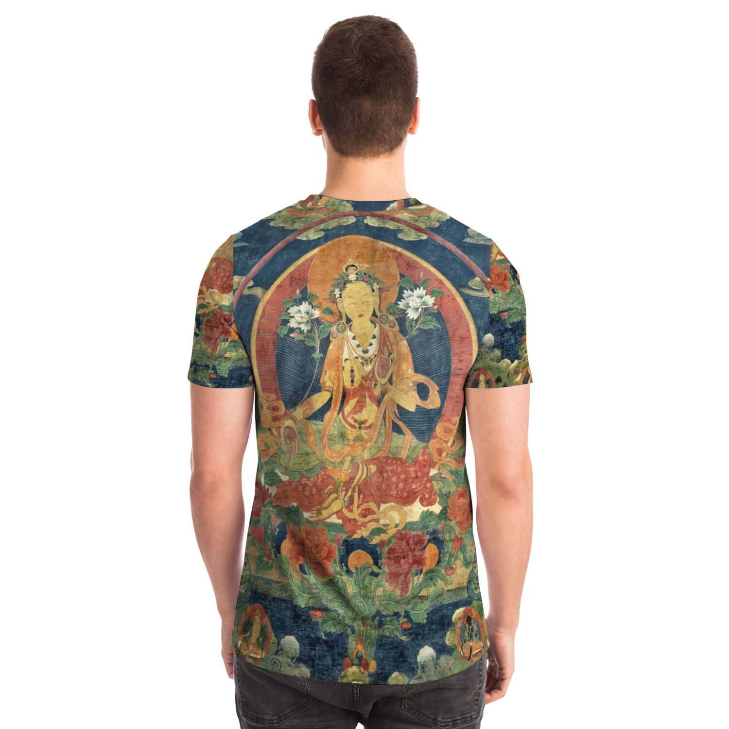 Green Tara (Khadiravani) Tibetan Tangka Vajrayana Tantra Vintage Buddhist Mandala T-Shirt