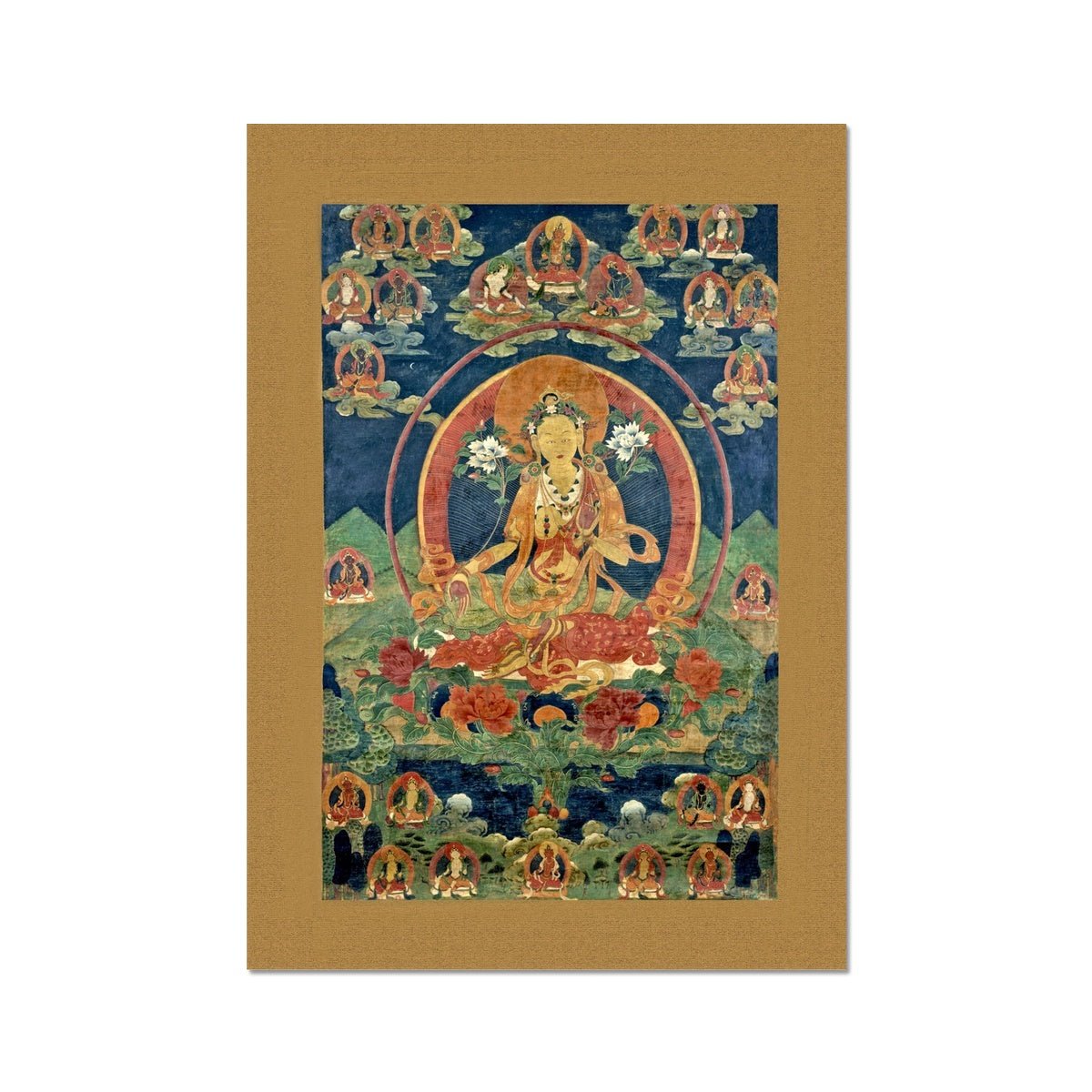 Green Tara (Khadiravani) Tibetan Thangka | Buddhist Meditation | Sacred Mythology| Feminist Dharma Deity | Compassion Vintage Fine Art Print