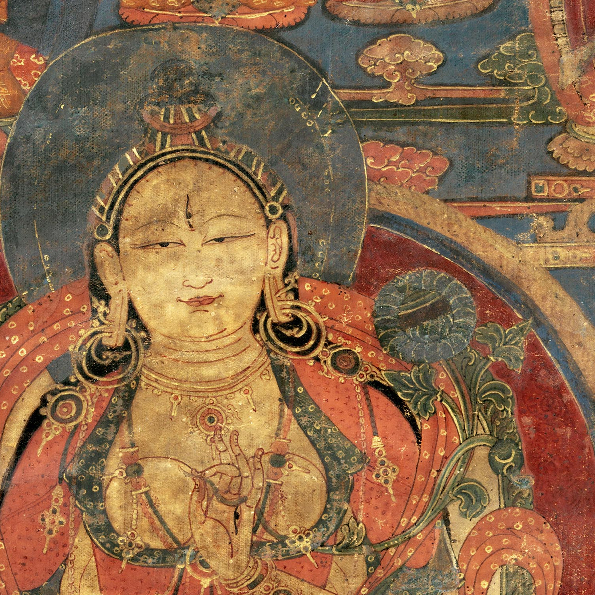 Green Tara White Tara Tibetan Buddhist Thangka Tantra Ganesha Vishnu Hindu Nepal Deity Sacred Meditation Antique Fine Art Print