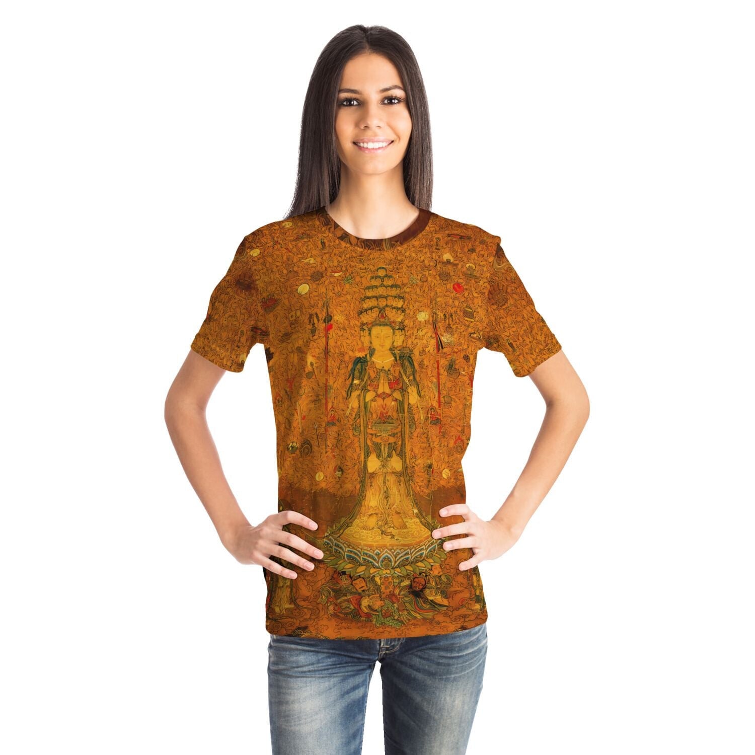 Guan Yin of a Thousand Arms and Eyes | Avalokiteshvara, Kannon | Buddhist Deity | Meditation Tee | Yoga Shirt | Graphic Art T-Shirt