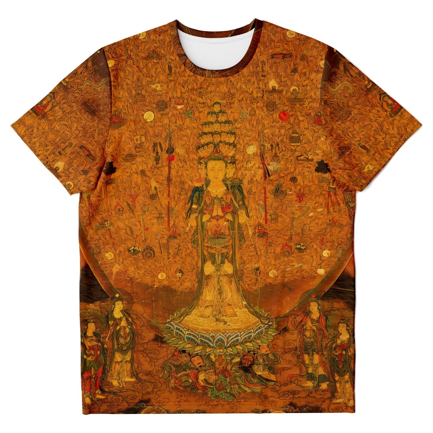 Guan Yin of a Thousand Arms and Eyes | Avalokiteshvara, Kannon | Buddhist Deity | Meditation Tee | Yoga Shirt | Graphic Art T-Shirt