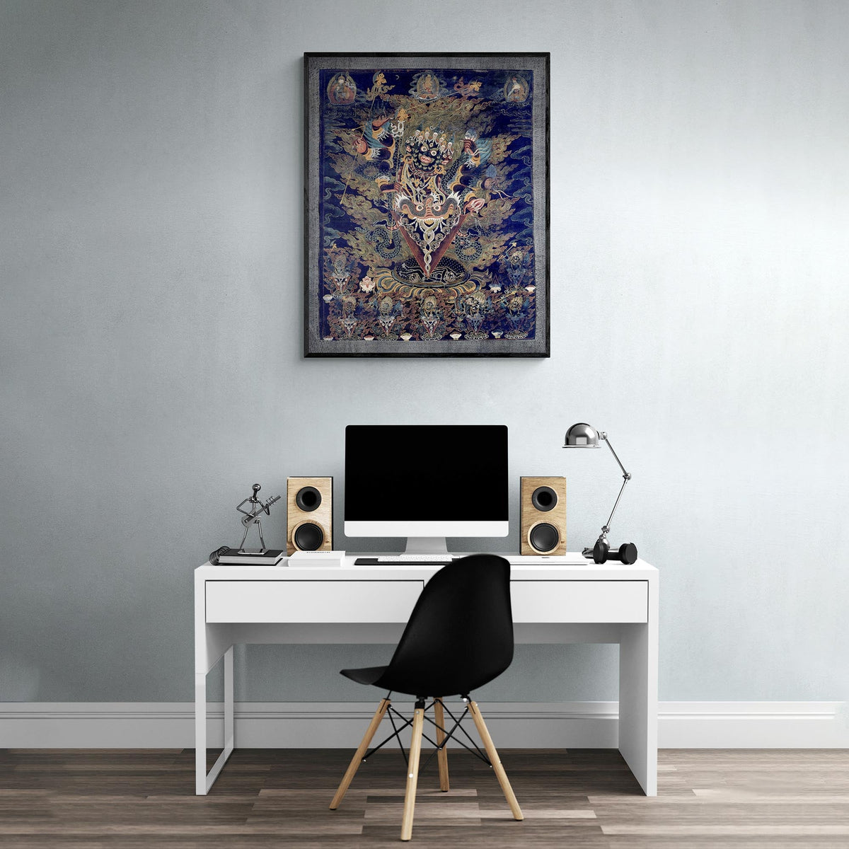 Guru Dragpur or Vajrakila Wrathful Padmasambhava, Bliss Mandala, Tibetan Thangka Dharma Protector Vintage Buddhist Antique Fine Art Print