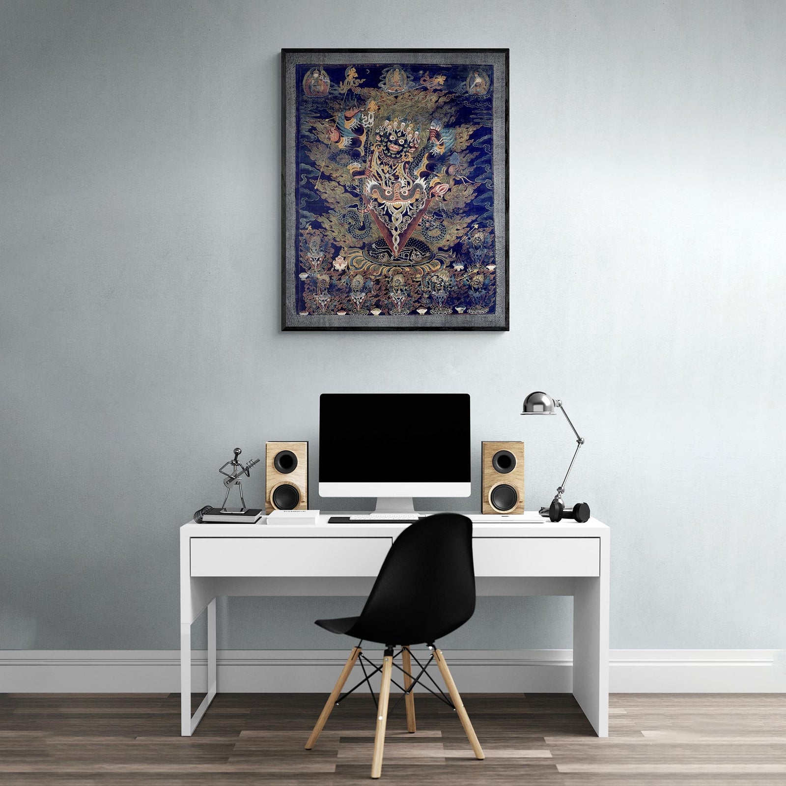 Guru Dragpur or Vajrakila Wrathful Padmasambhava, Bliss Mandala, Tibetan Thangka Dharma Protector Vintage Buddhist Antique Fine Art Print