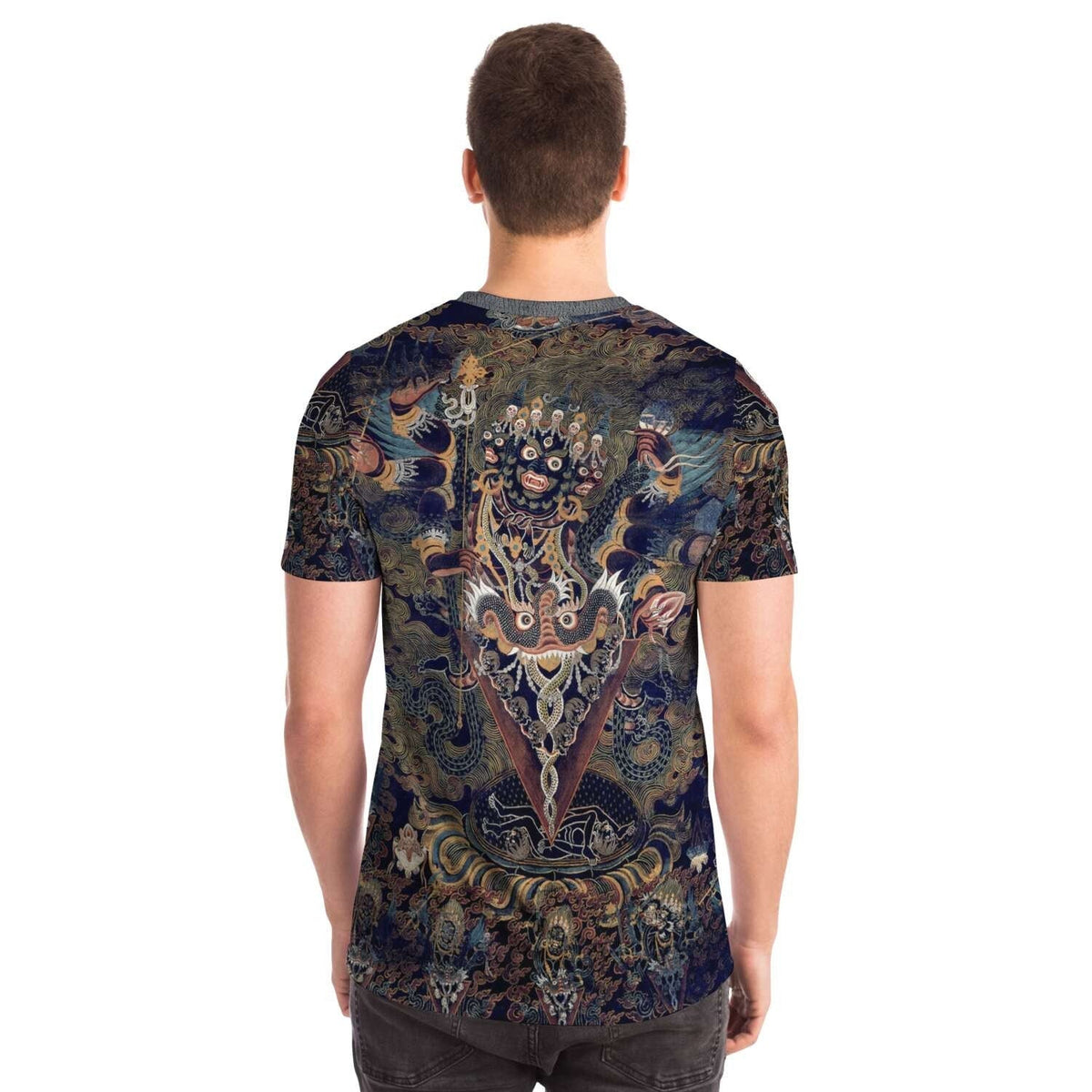 Guru Dragpur or Vajrakila Wrathful Padmasambhava, Mandala of Bliss, Vintage Tibetan Thangka Dharma Graphic Art T-Shirt Tee