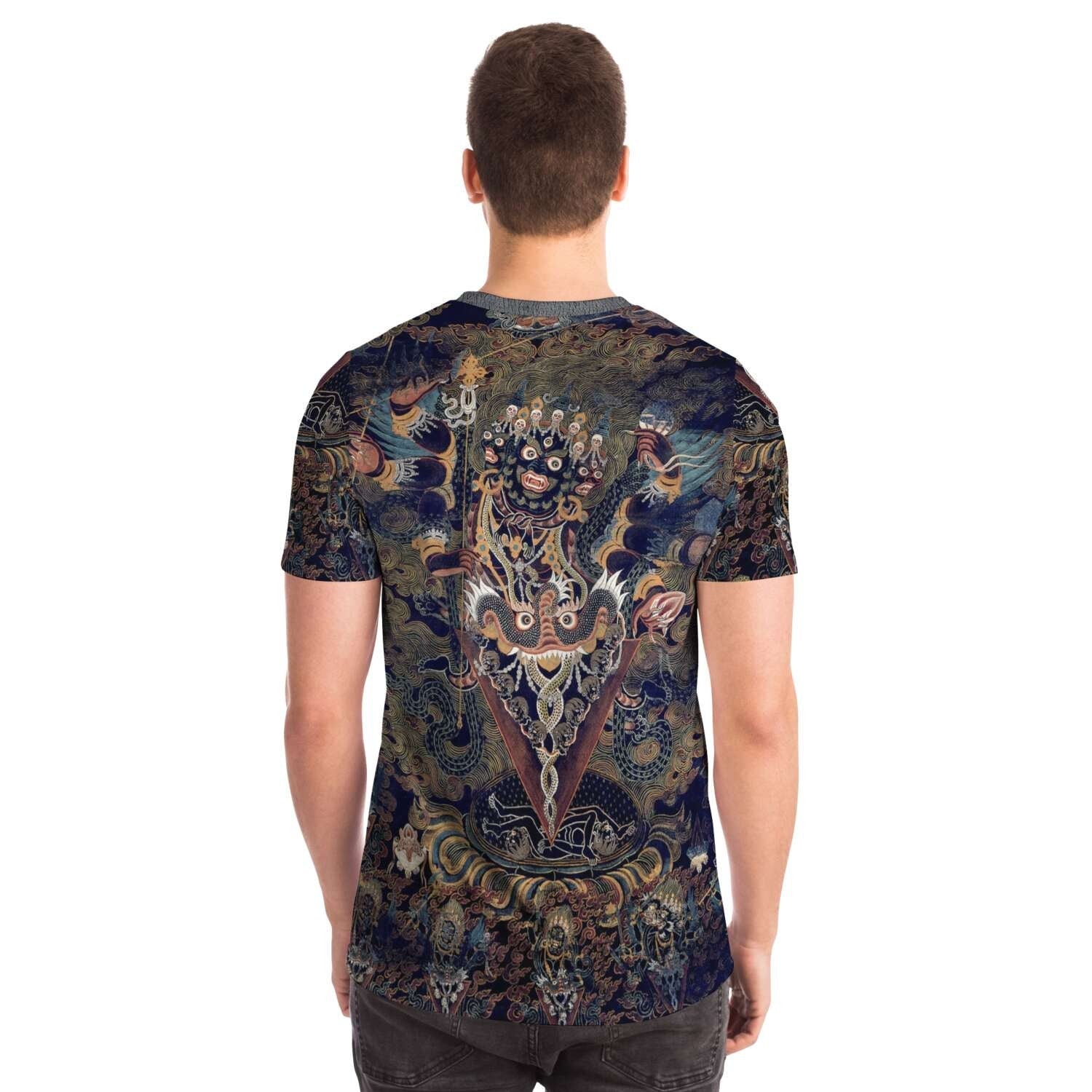 Guru Dragpur or Vajrakila Wrathful Padmasambhava, Mandala of Bliss, Vintage Tibetan Thangka Dharma Graphic Art T-Shirt Tee