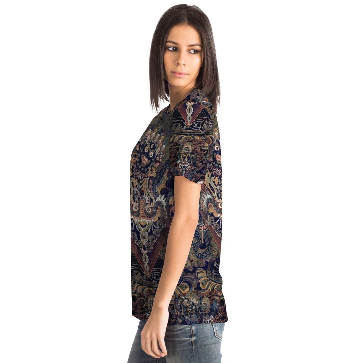 Guru Dragpur or Vajrakila Wrathful Padmasambhava, Mandala of Bliss, Vintage Tibetan Thangka Dharma Graphic Art T-Shirt Tee