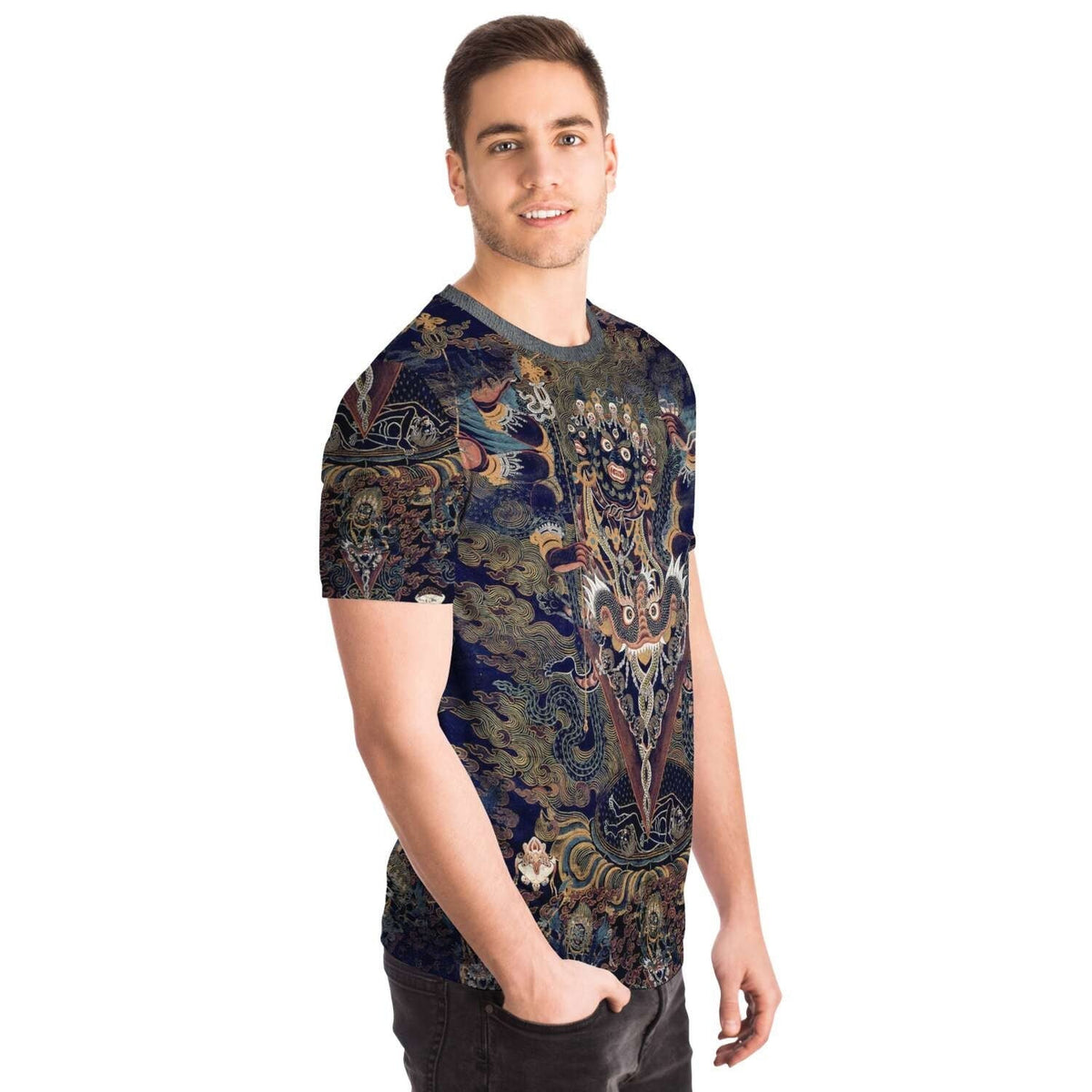 Guru Dragpur or Vajrakila Wrathful Padmasambhava, Mandala of Bliss, Vintage Tibetan Thangka Dharma Graphic Art T-Shirt Tee