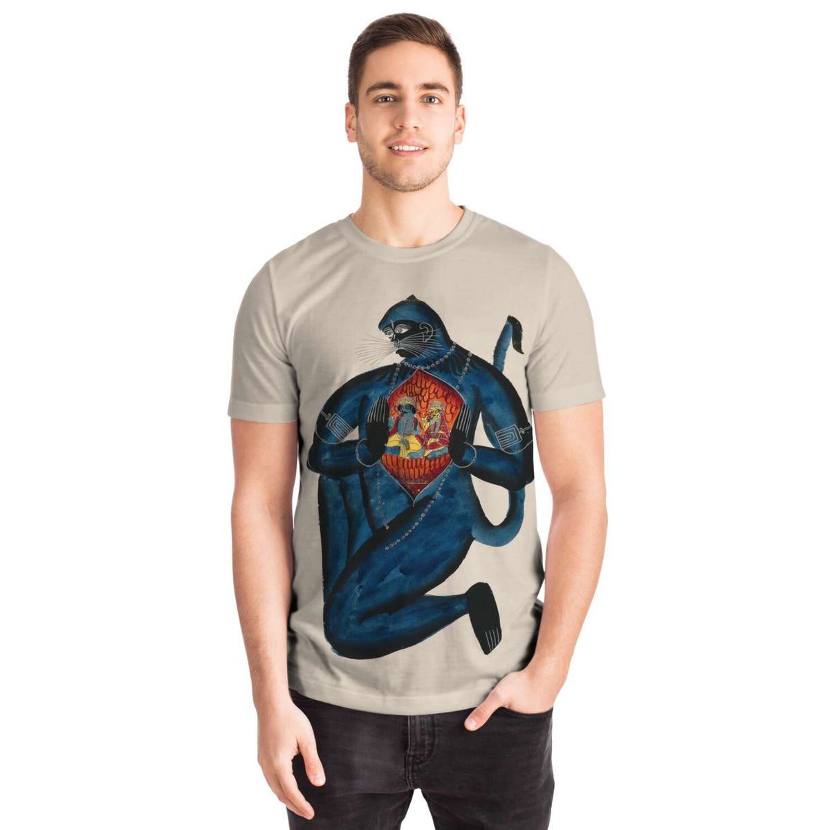 Hanuman Revealing Rama (Vishnu) and Sita in His Heart Vedic T-Shirt